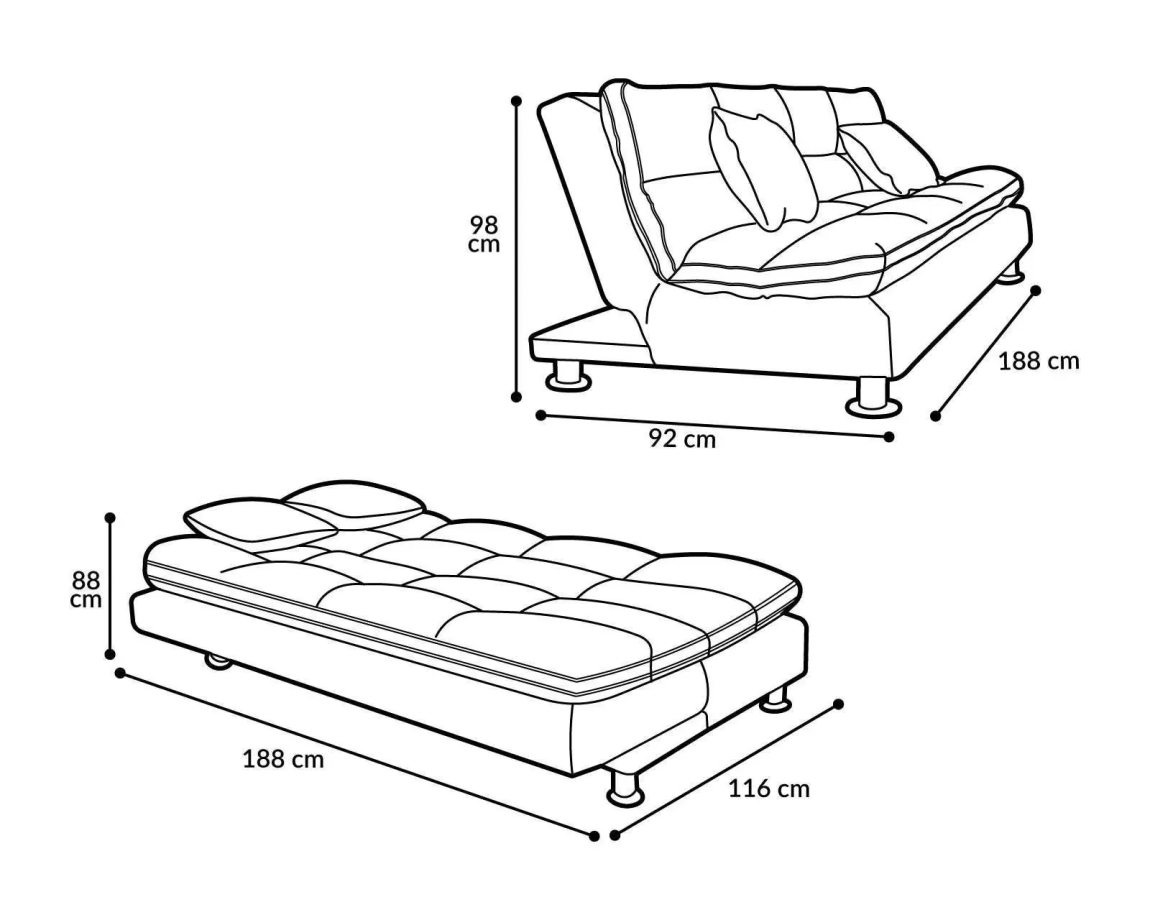 SOFÁ CAMA ALBI GRIS