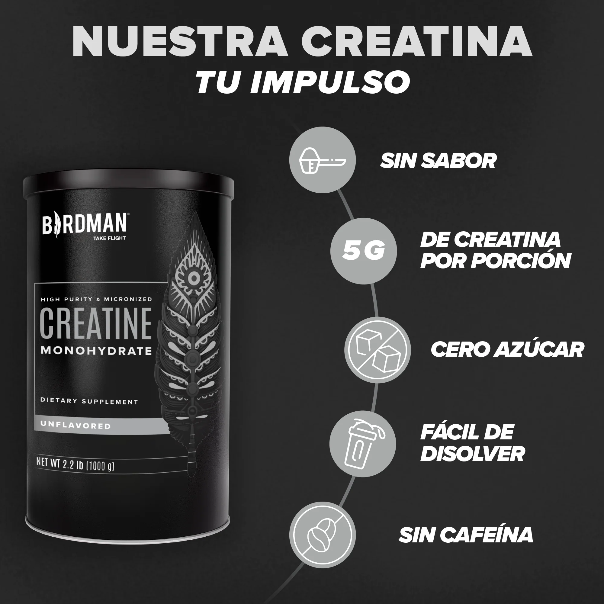 Creatina Monohidratada 450 g - 90 Servicios pack