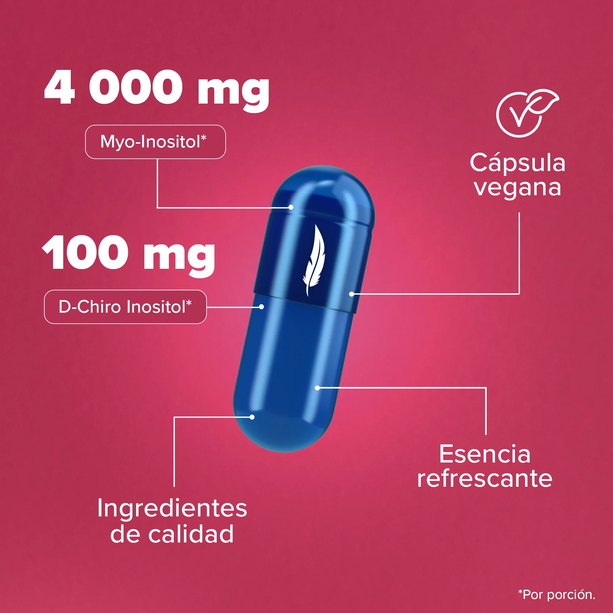 Myo & D-Chiro Inositol - 90 Cápsulas - 15 Porciones