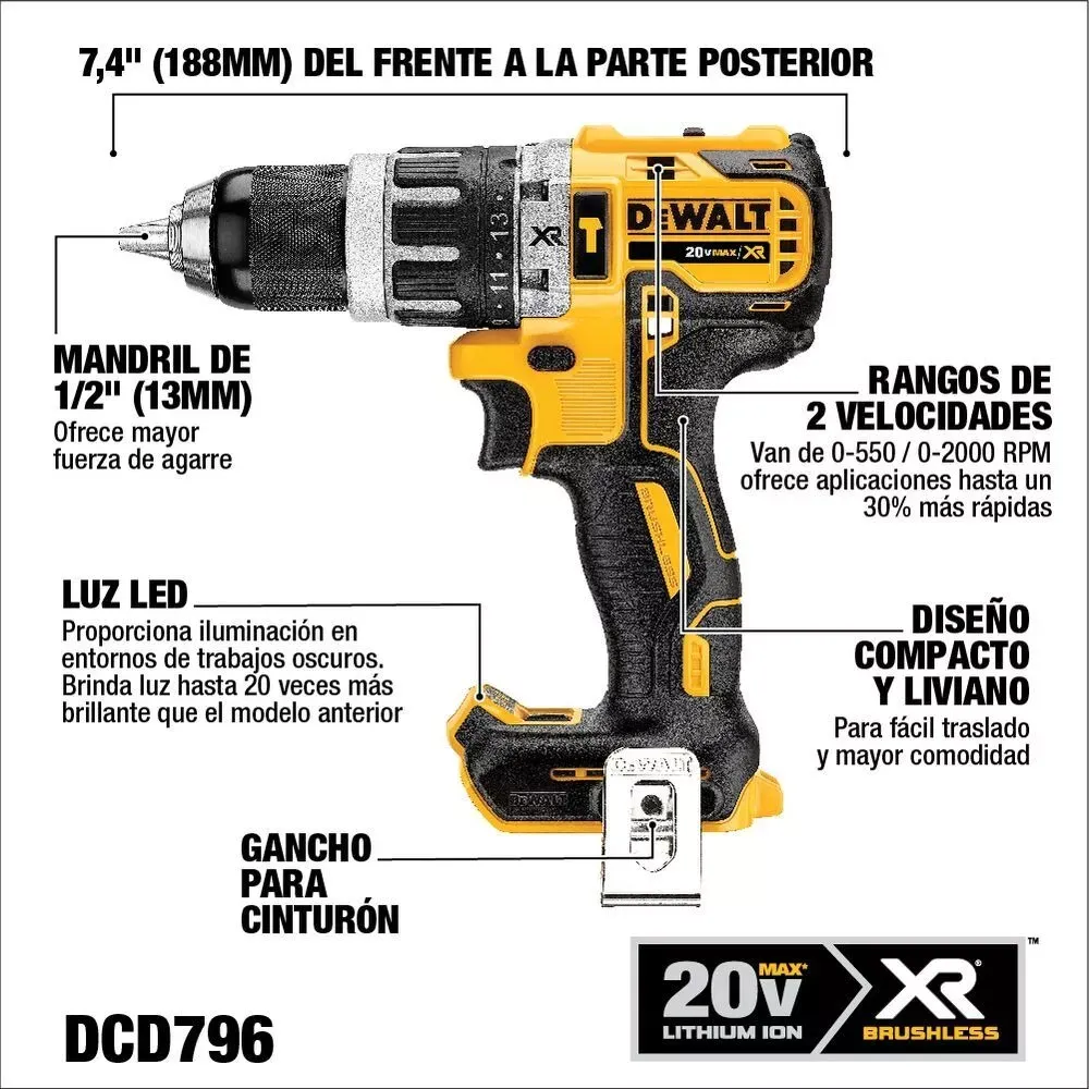Combo Rotomartillo Y Llave De Impacto 20v Dewalt Color Amarillo