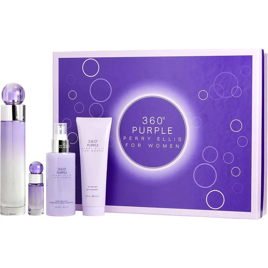 Set 4 pzs 360° Purple Para Mujer de Perry Ellis Eau de Parfum 100ml