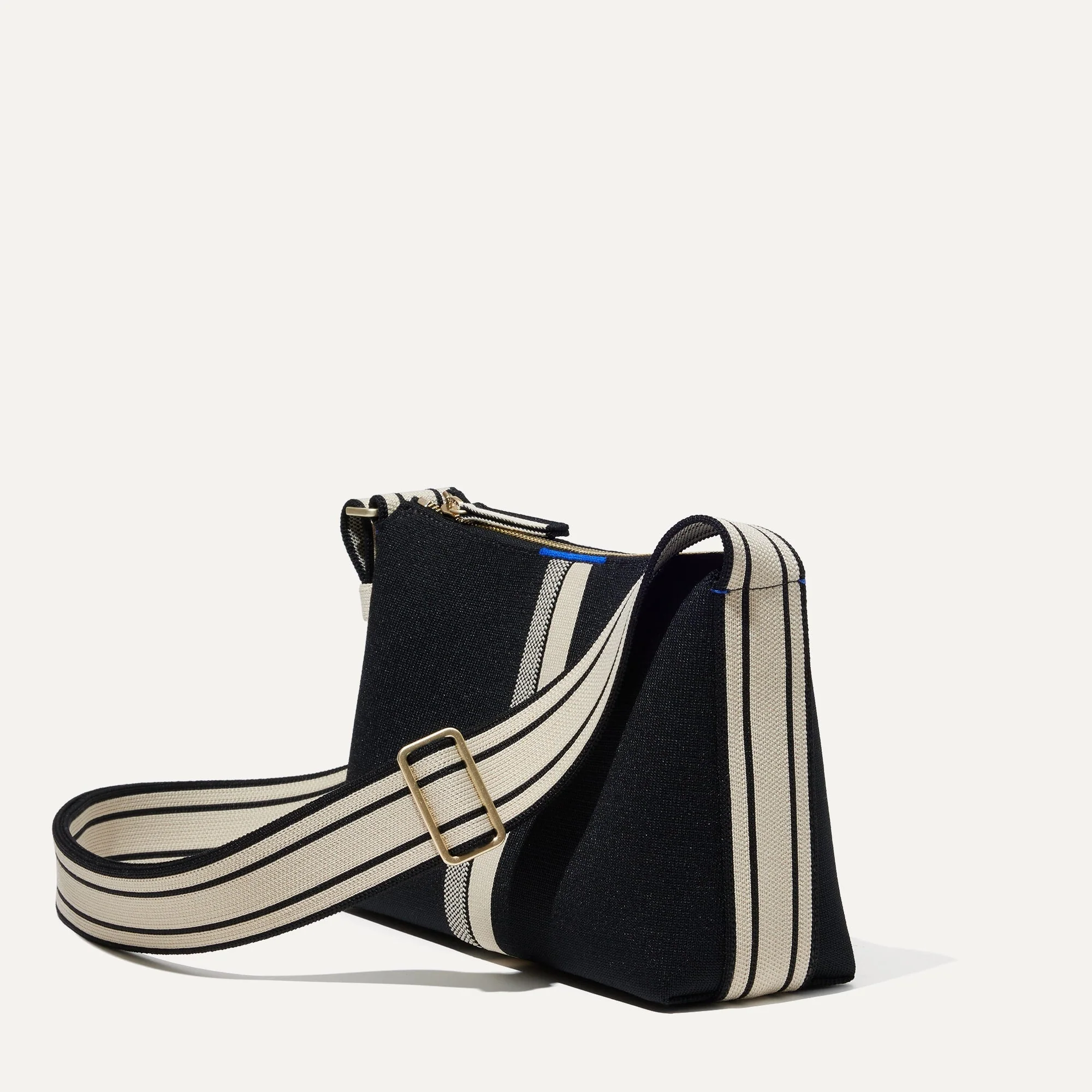 The Casual Crossbody - Black and Ivory Stripe
