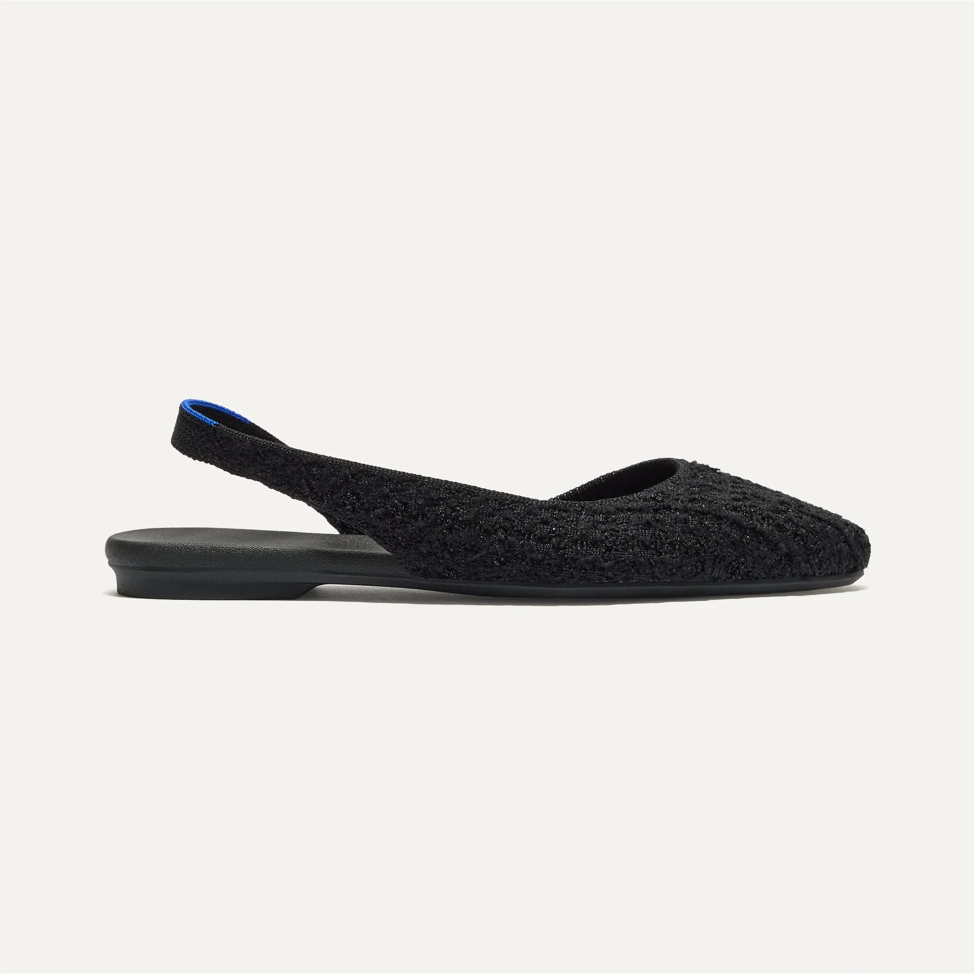 The Almond Slingback - Black Bouclé