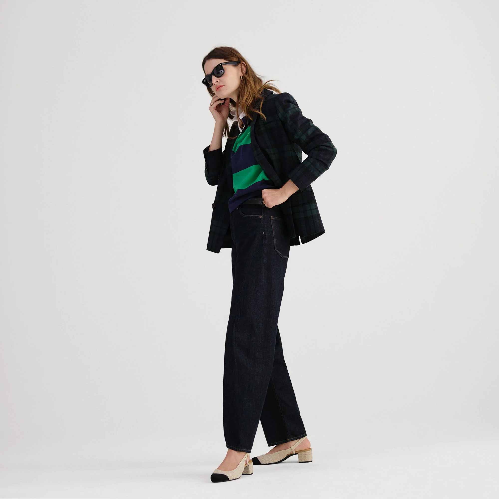 The Heel Ballet Slingback - Pearl Tweed