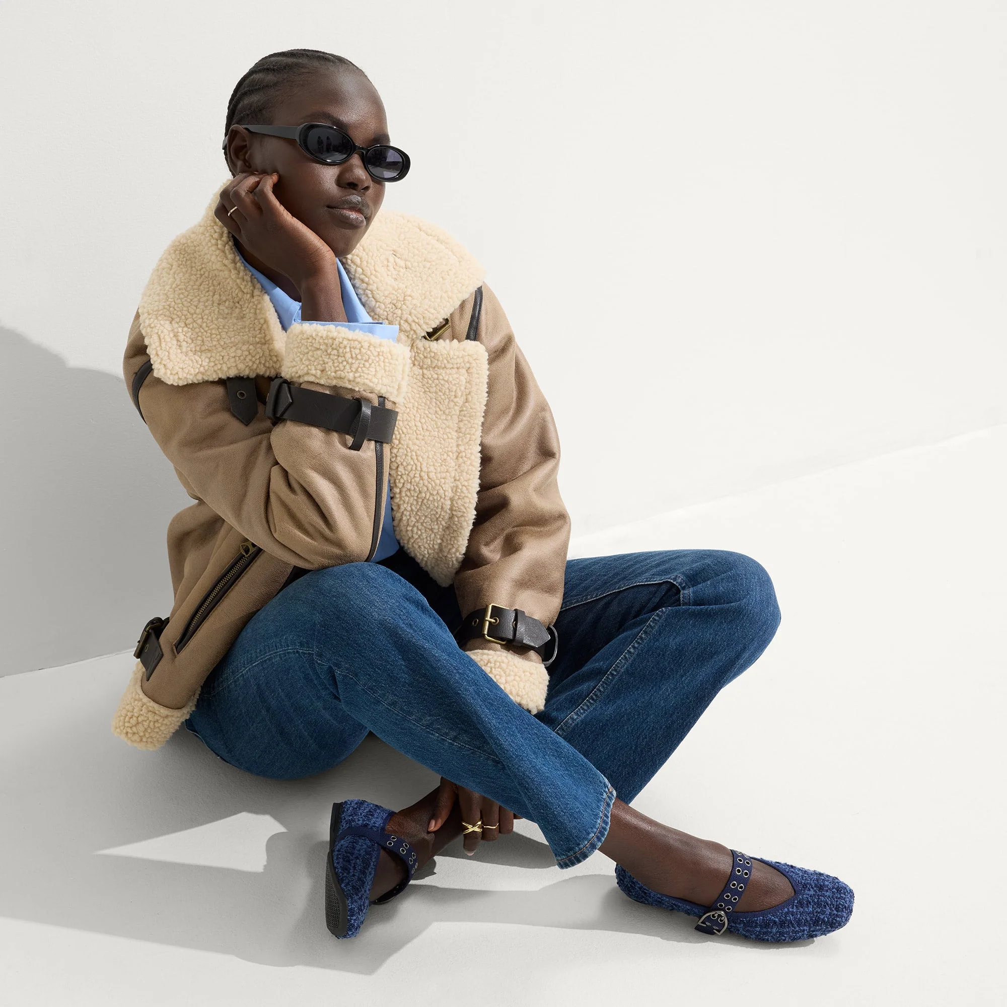 The Max Buckle Mary Jane - Blue Tweed