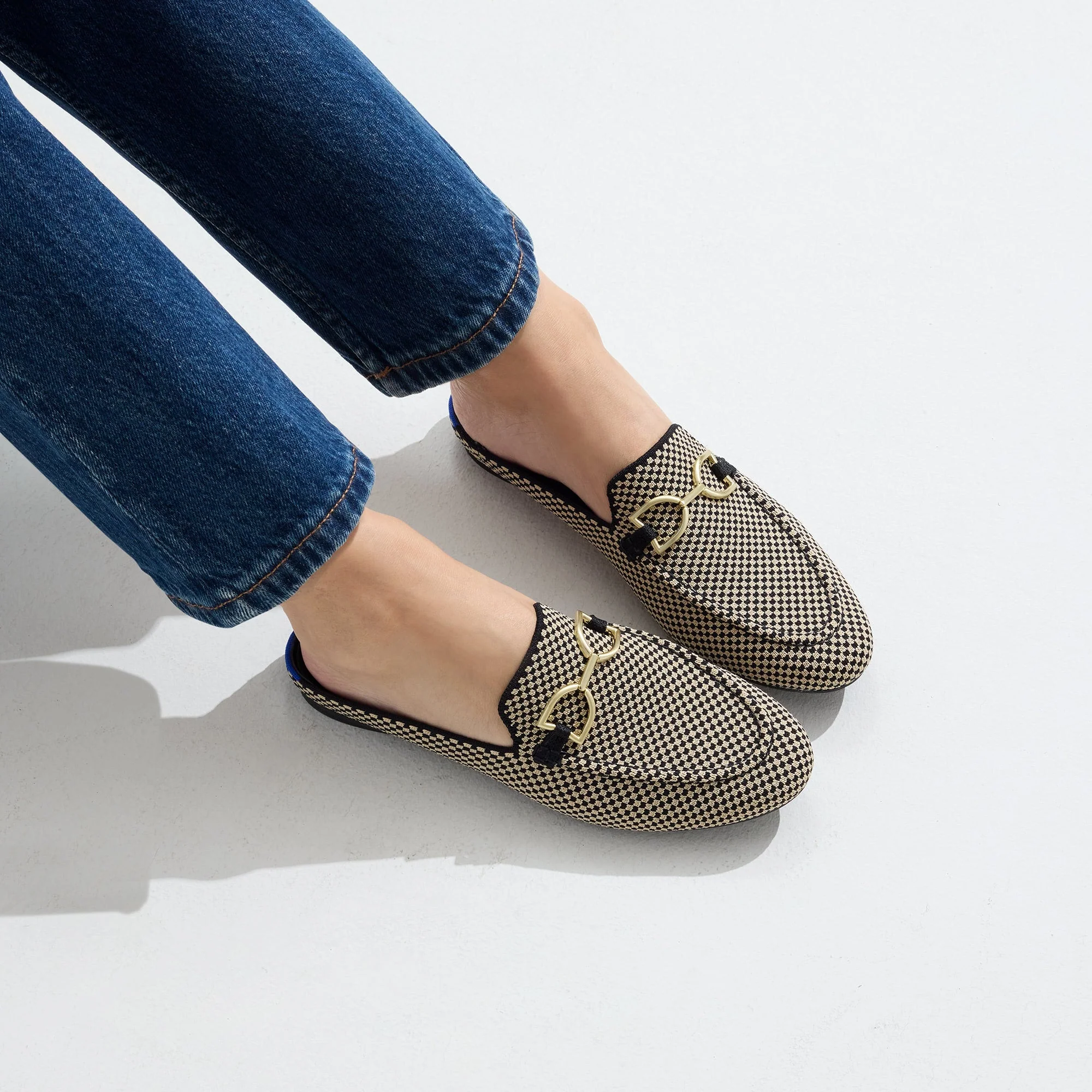 The Double Bit Loafer Mule - Classic Micro Check