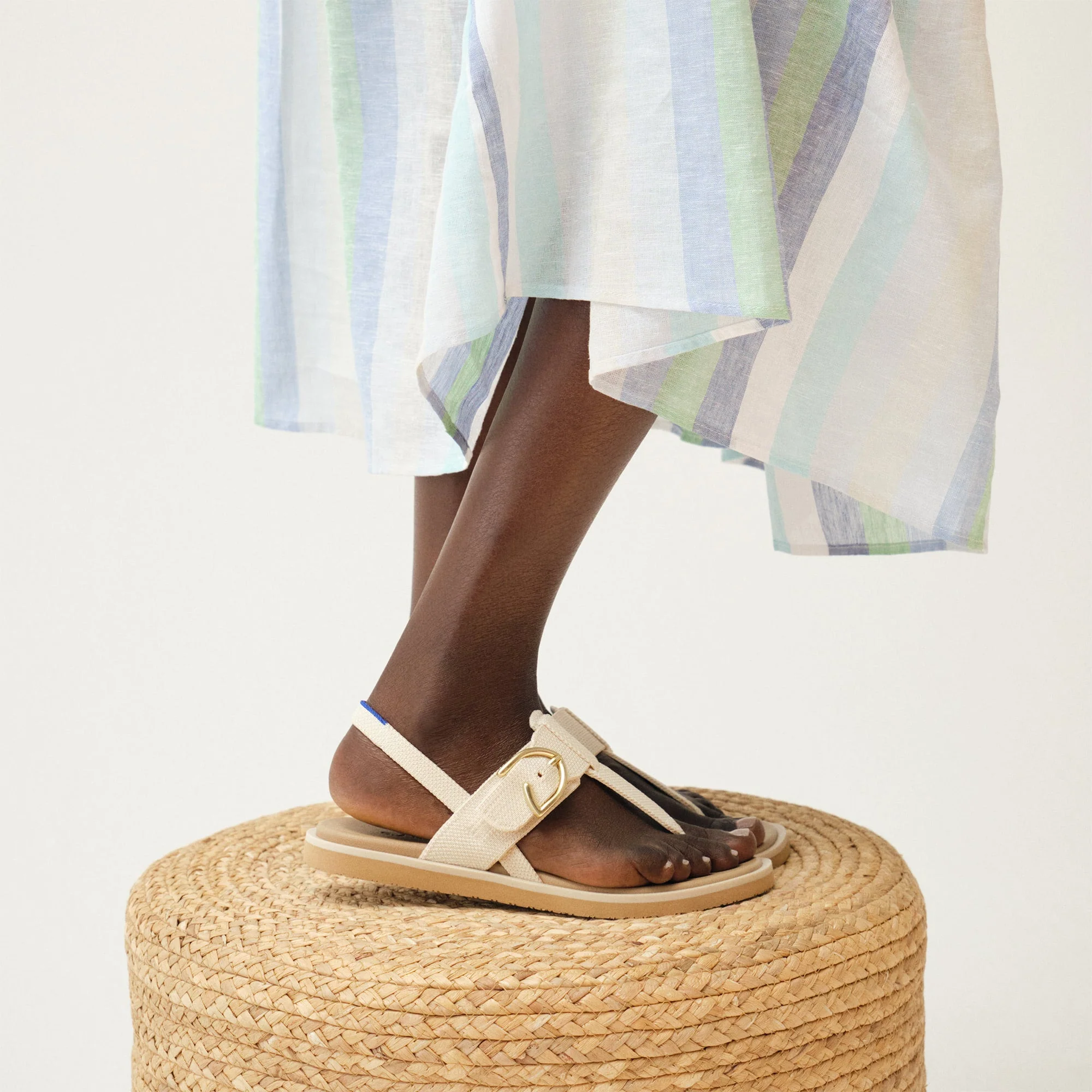 The T–Strap Sandal - Cream Puff