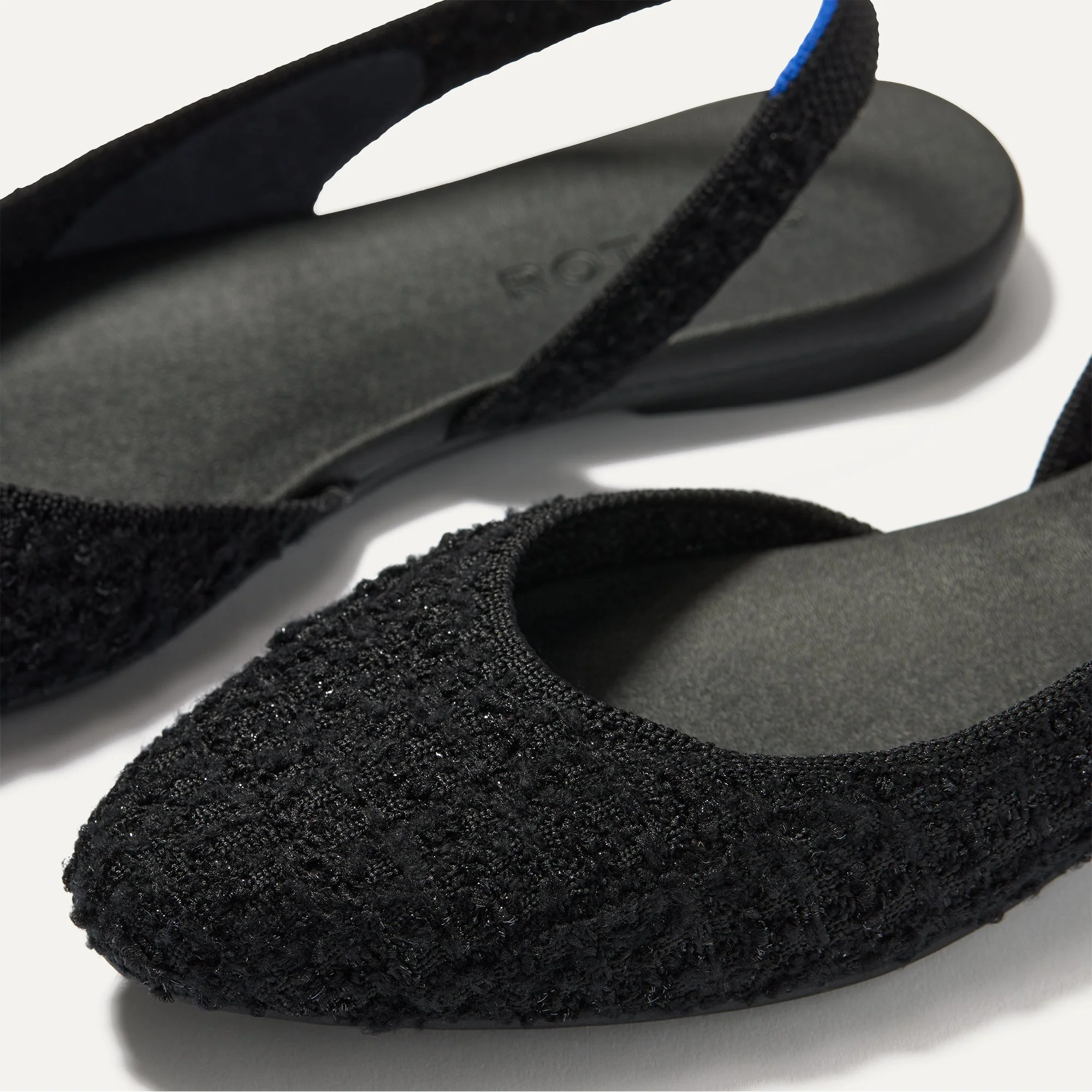 The Almond Slingback - Black Bouclé