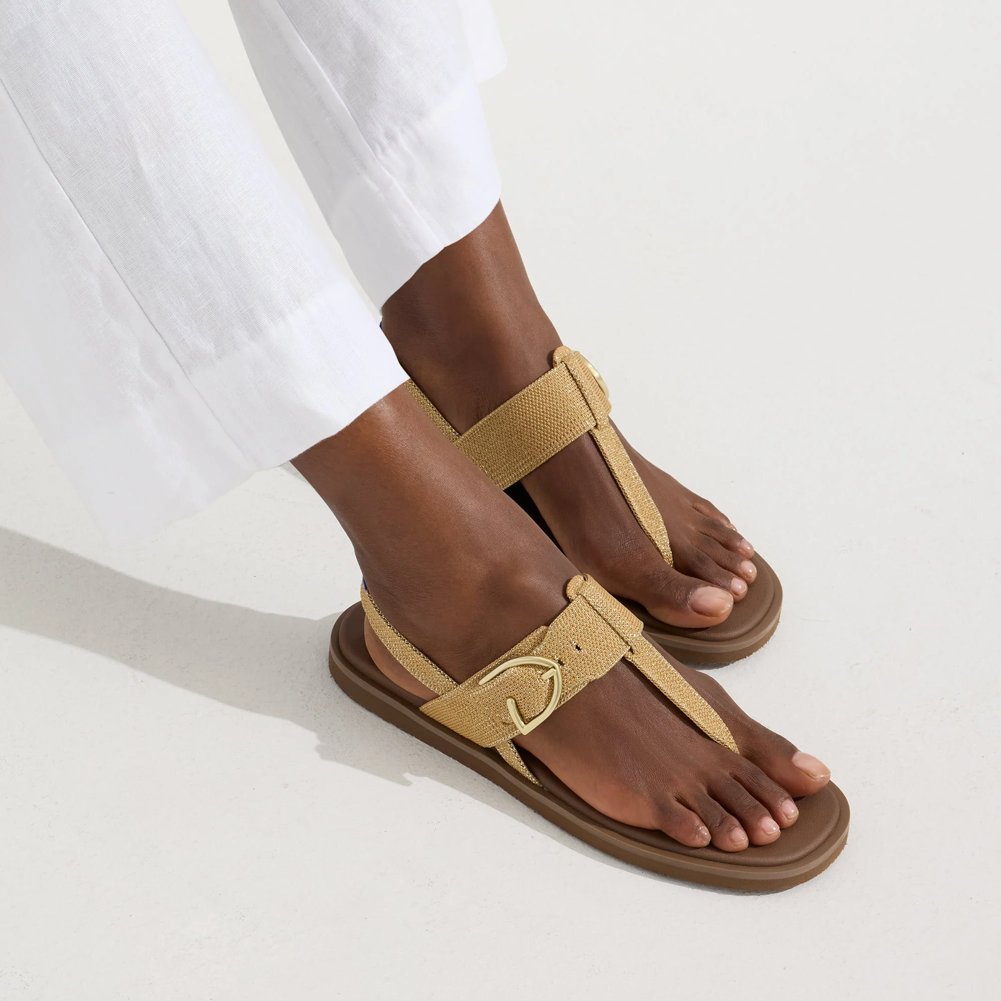 The T–Strap Sandal - Golden Sun
