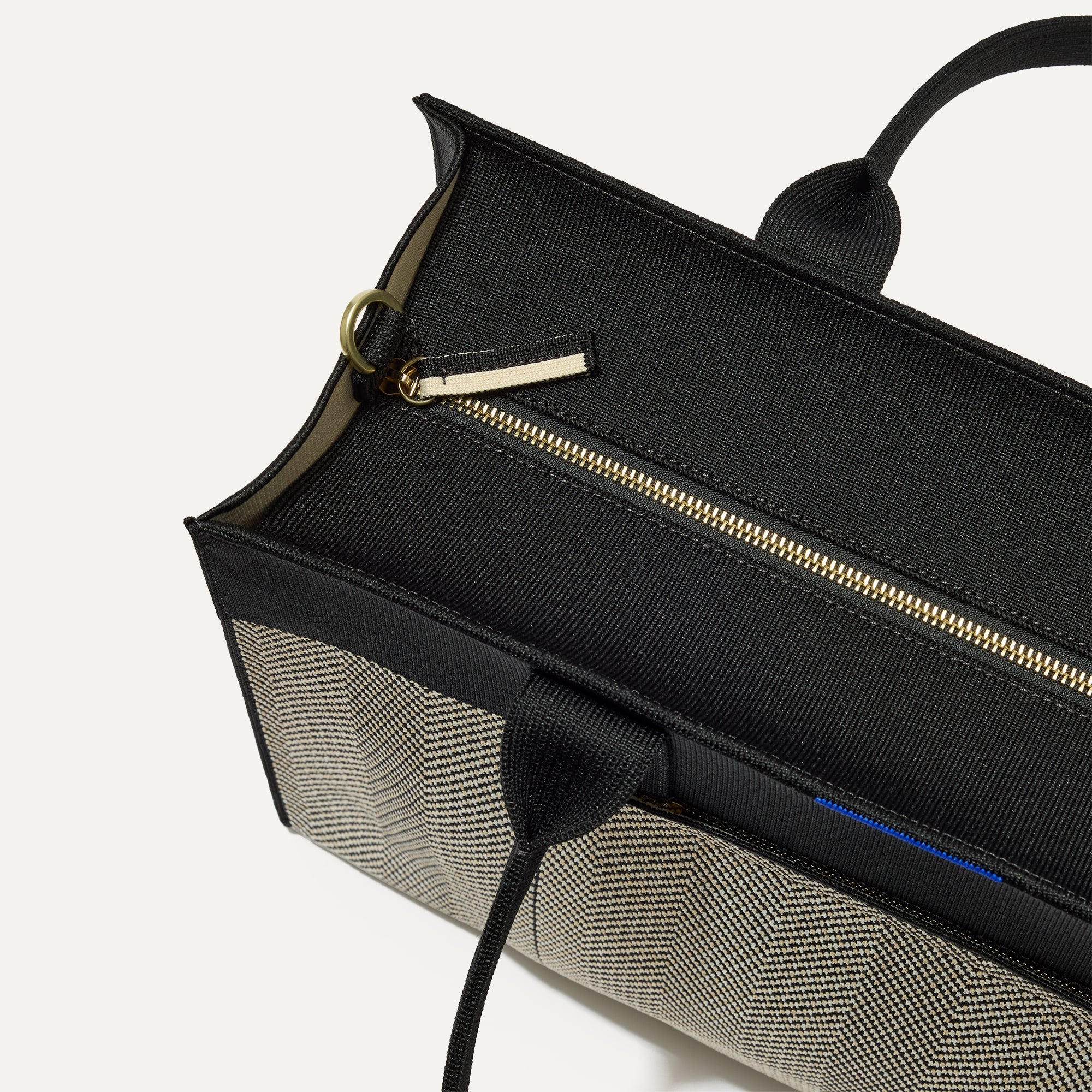 The Classic Tote - Black Herringbone