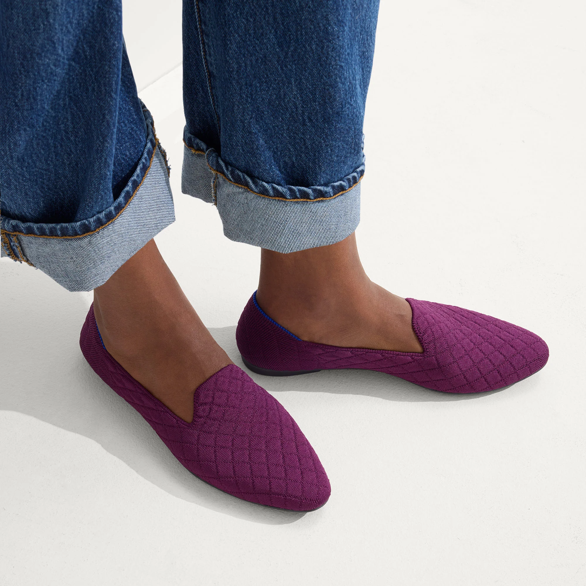 The Almond Loafer - Quilted Plum
