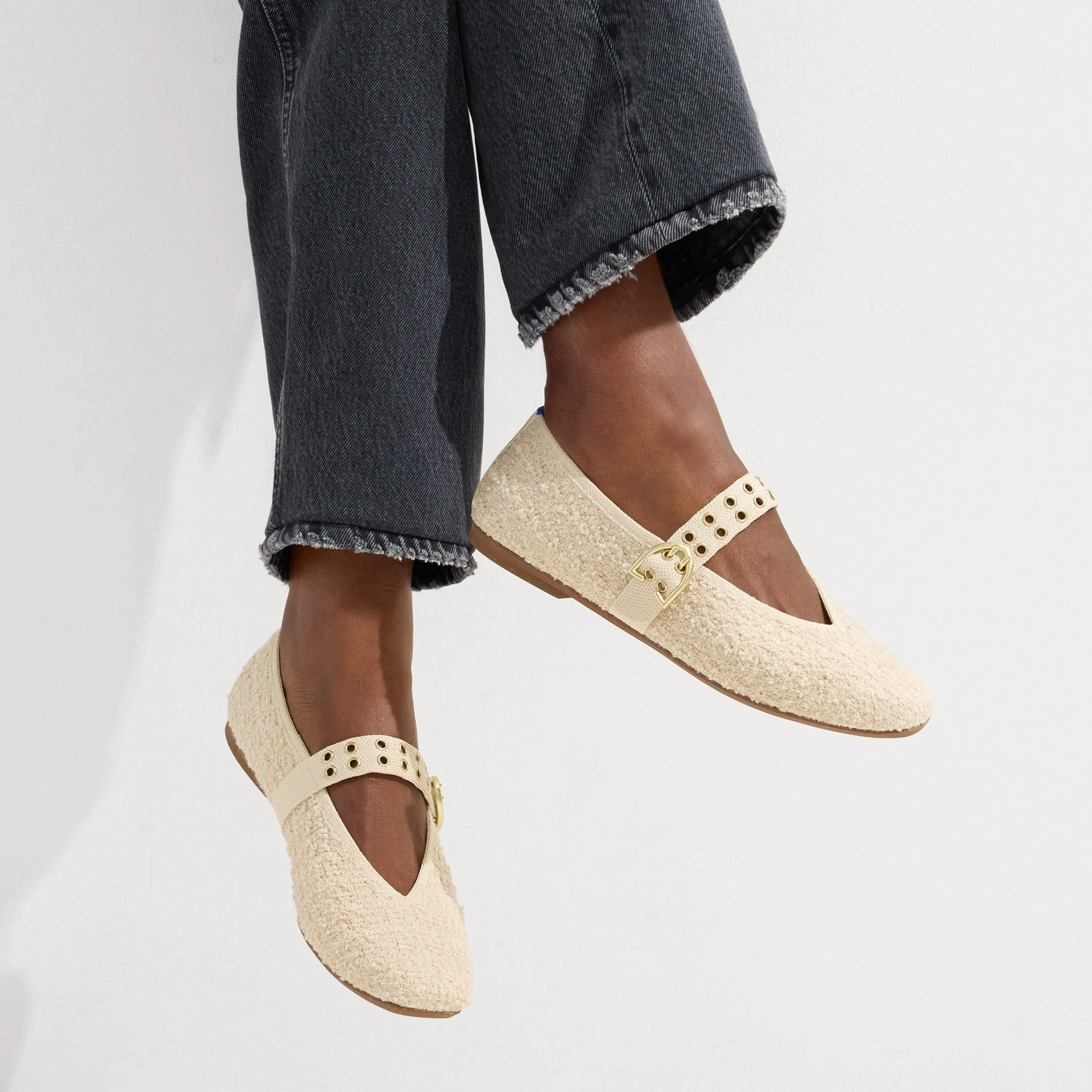 The Max Buckle Mary Jane - Pearl Bouclé