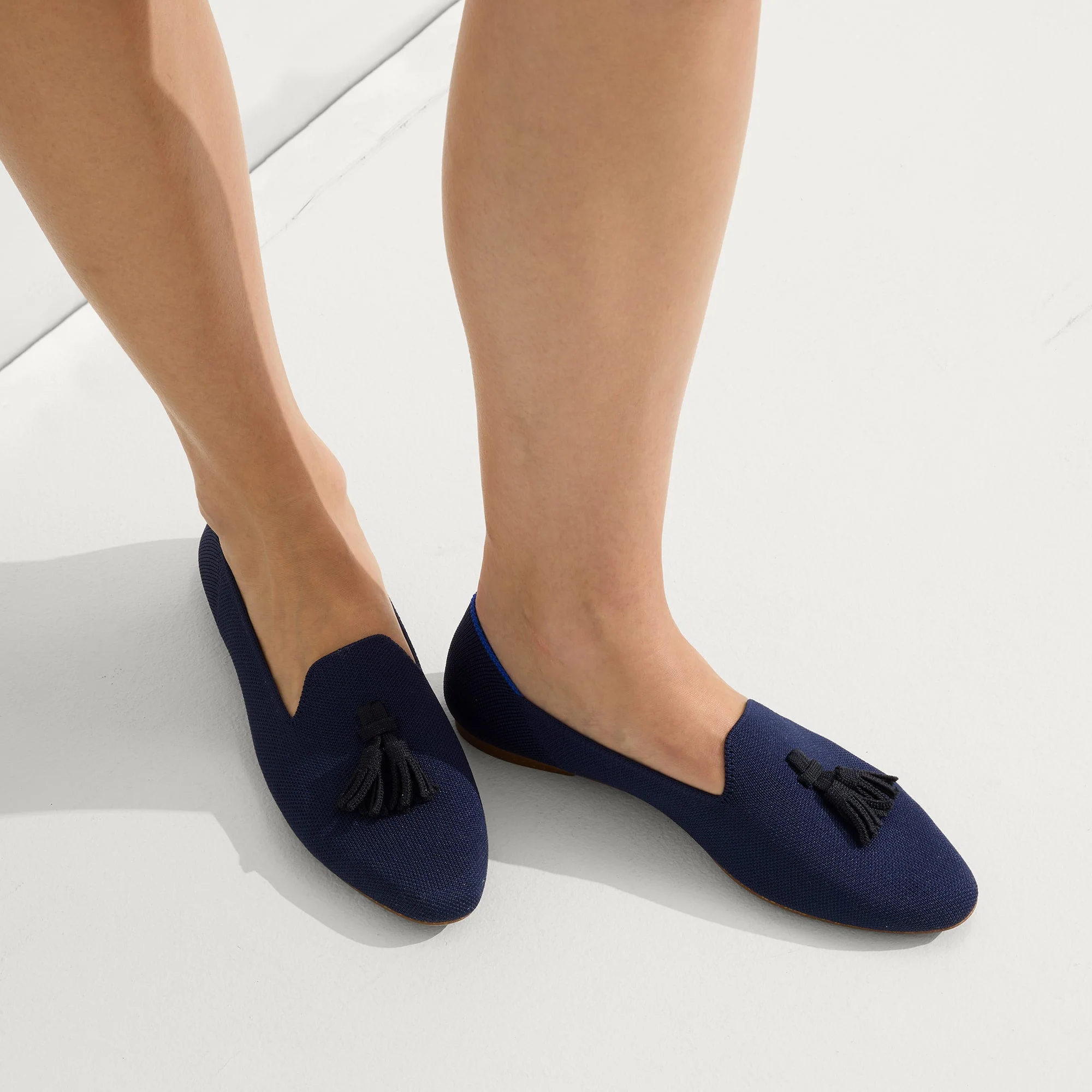 The Almond Tassel Loafer - Deep Navy