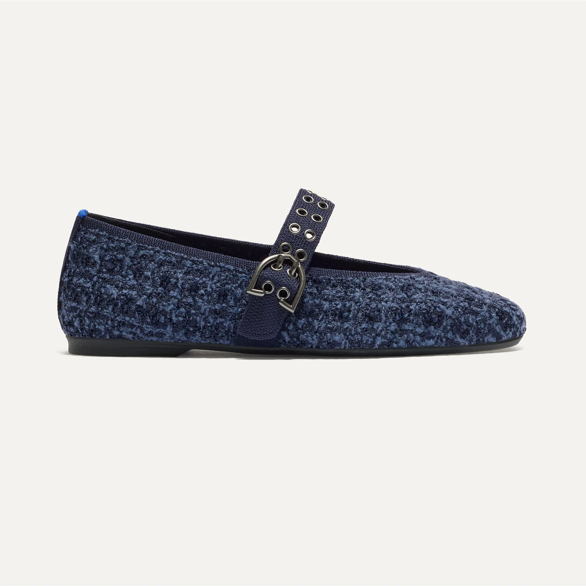 The Max Buckle Mary Jane - Blue Tweed
