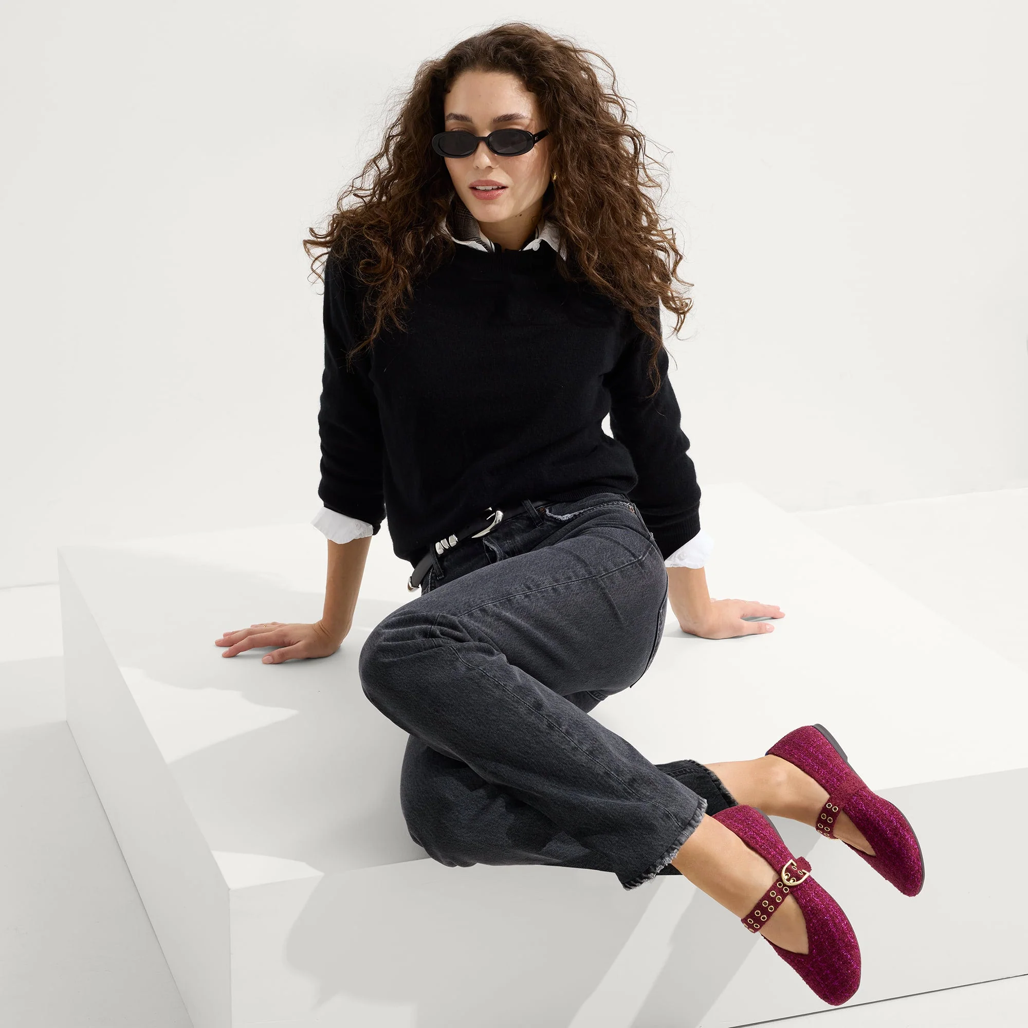 The Max Buckle Mary Jane - Berry Tweed