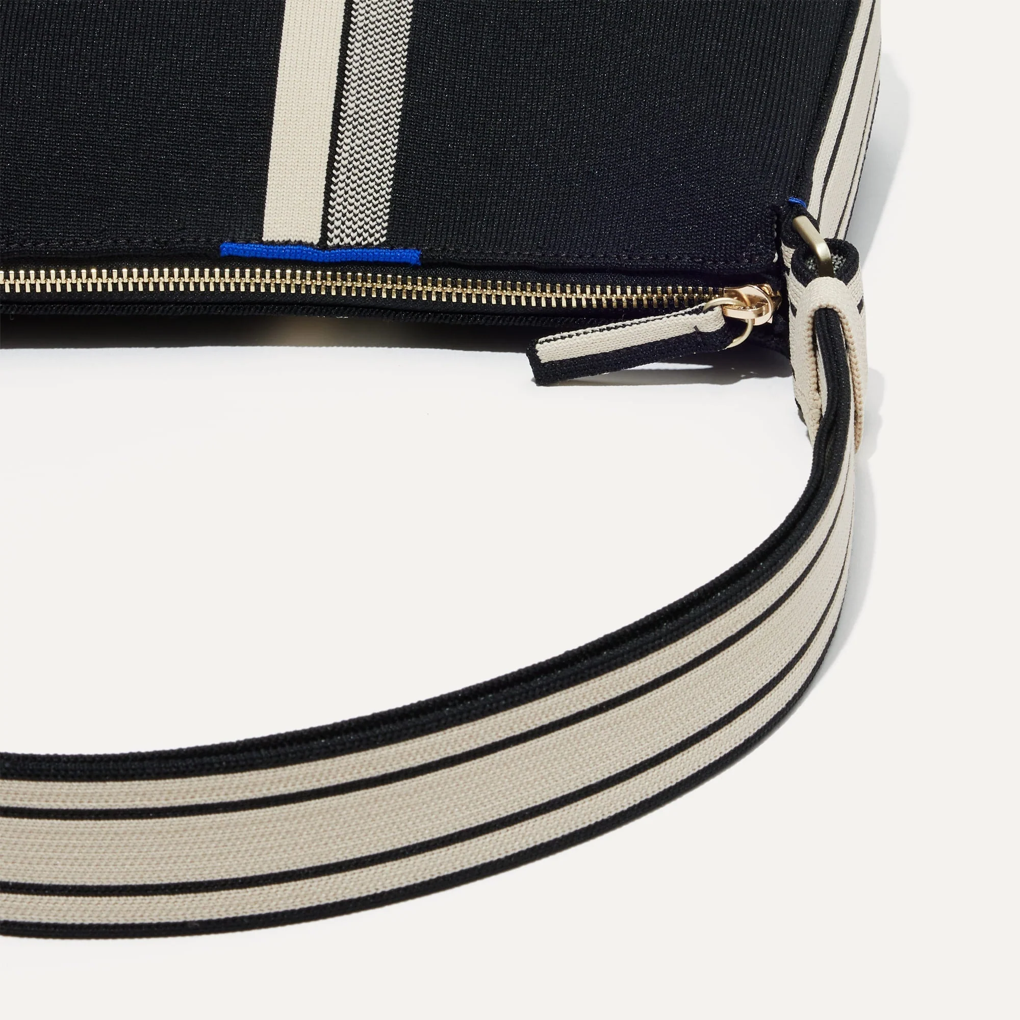 The Casual Crossbody - Black and Ivory Stripe