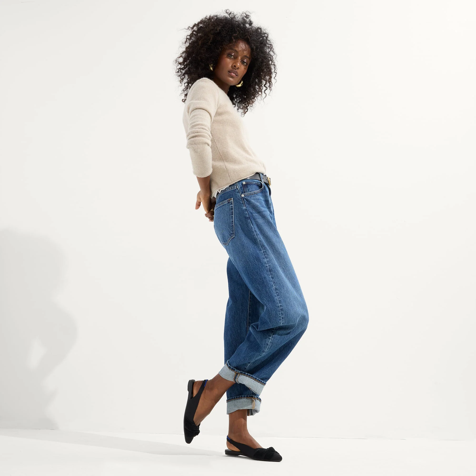 The Twist Point Slingback - Black