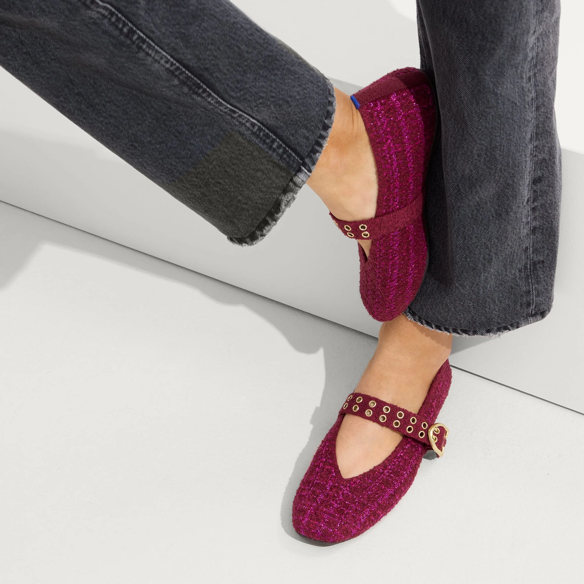 The Max Buckle Mary Jane - Berry Tweed