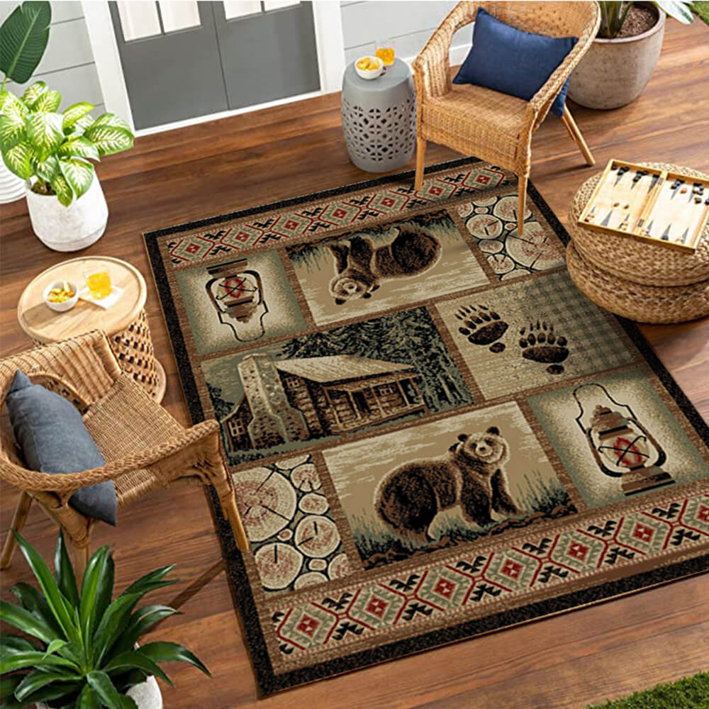 Alfombra para sofá de sala de estar, animal de la selva, estilo occidental americano