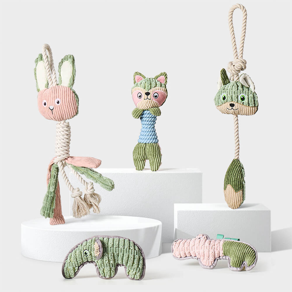 Juguete interactivo de peluche para perros con sonido de animales para limpiar los dientes