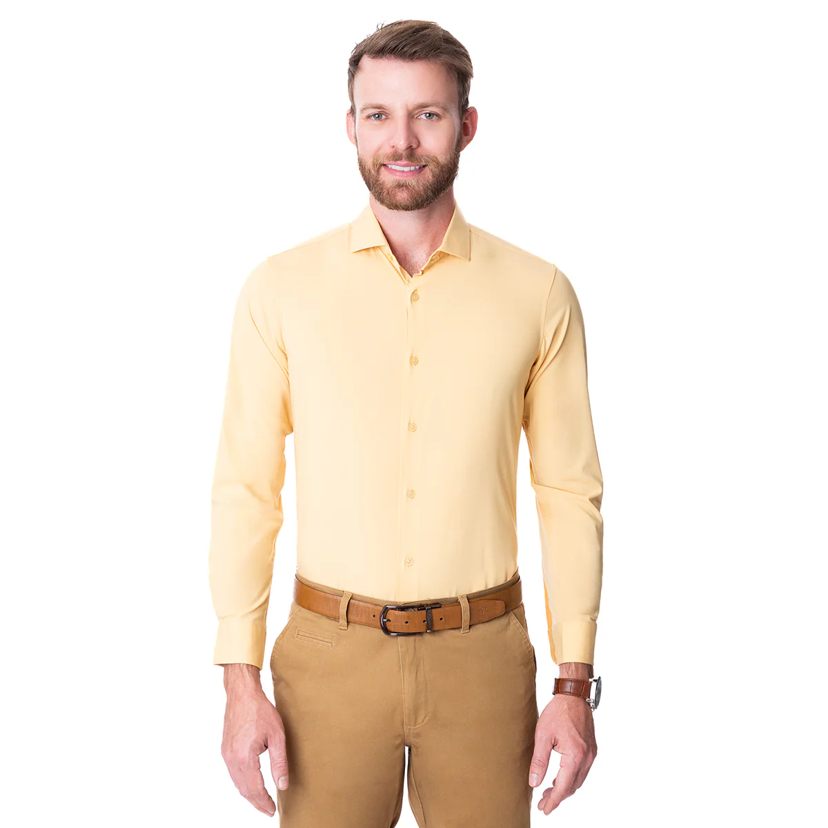 Camisa de Fibra De Bambú Amarilla Vermonti