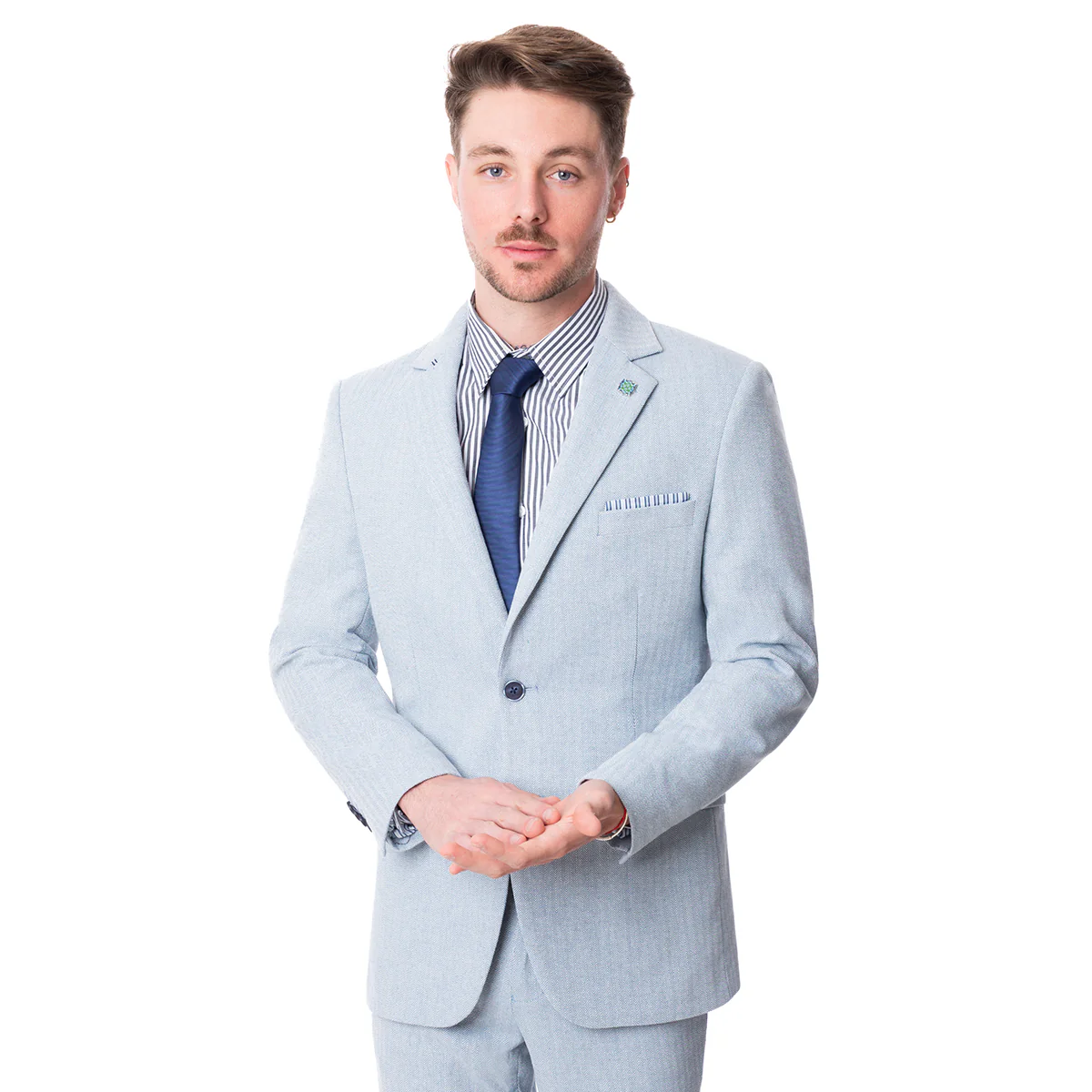 Traje de Lino Azul Vermonti