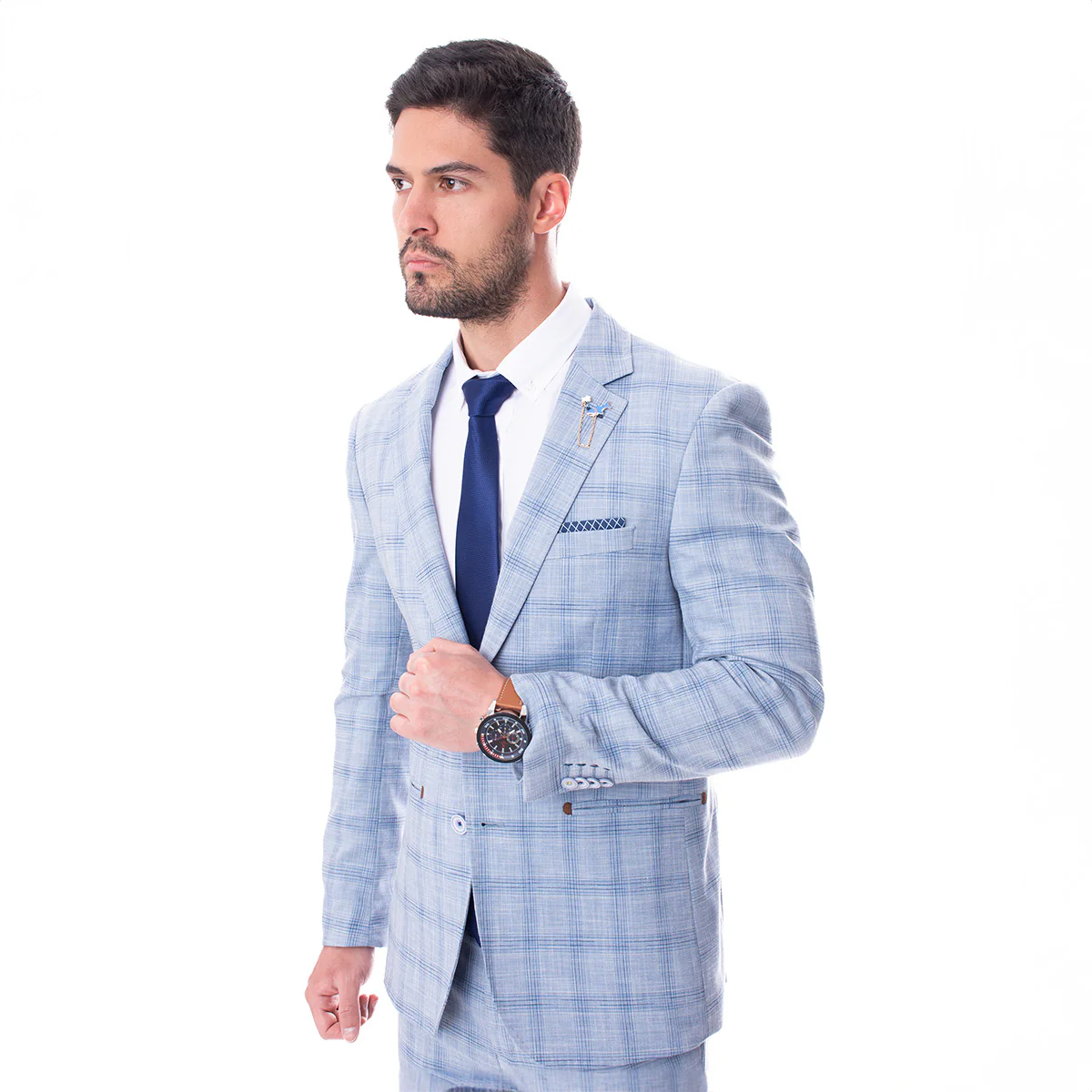 Traje de Lino Azul Vermonti