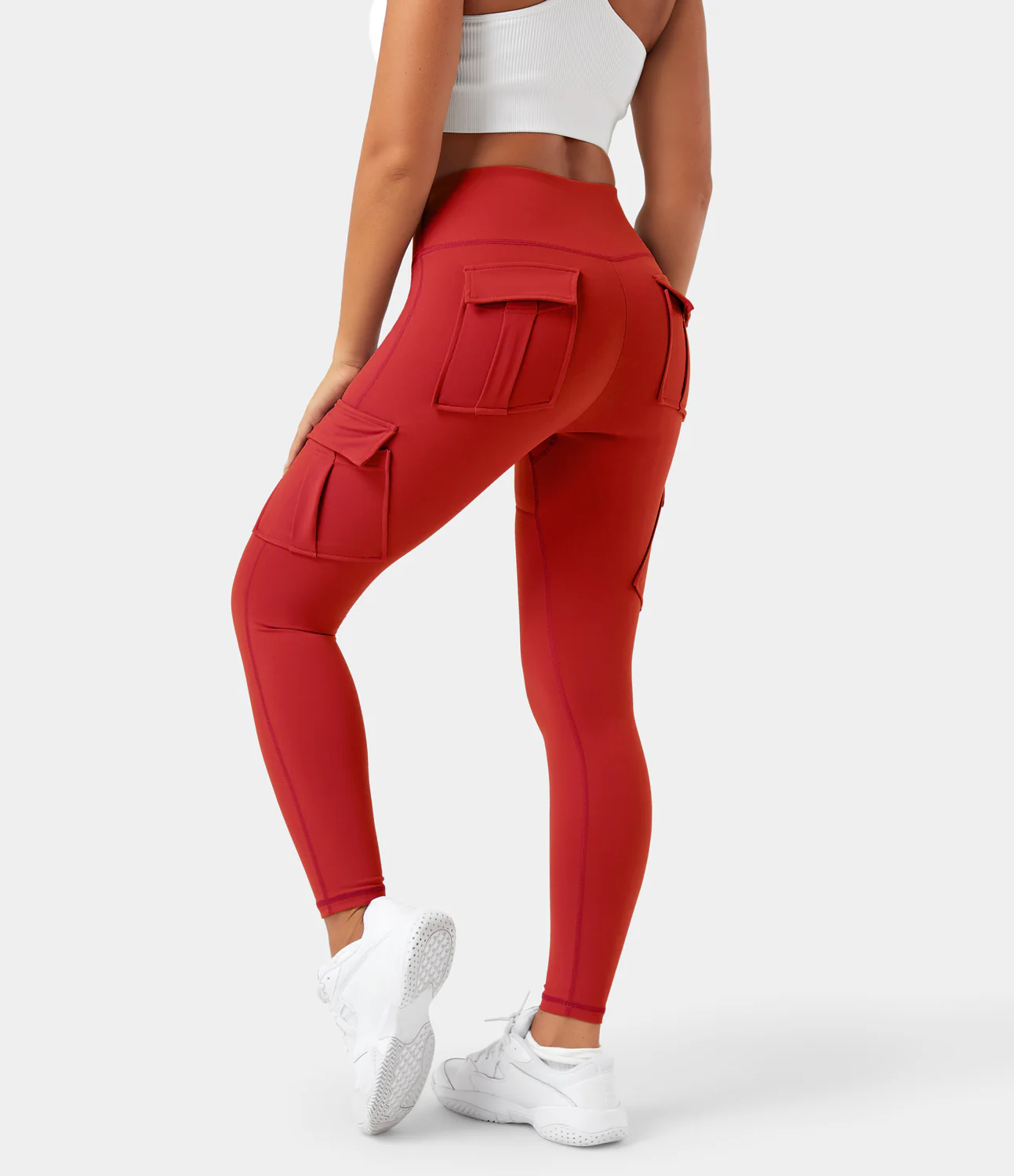 High Waisted Cargo Pocket Skinny Yoga Leggings