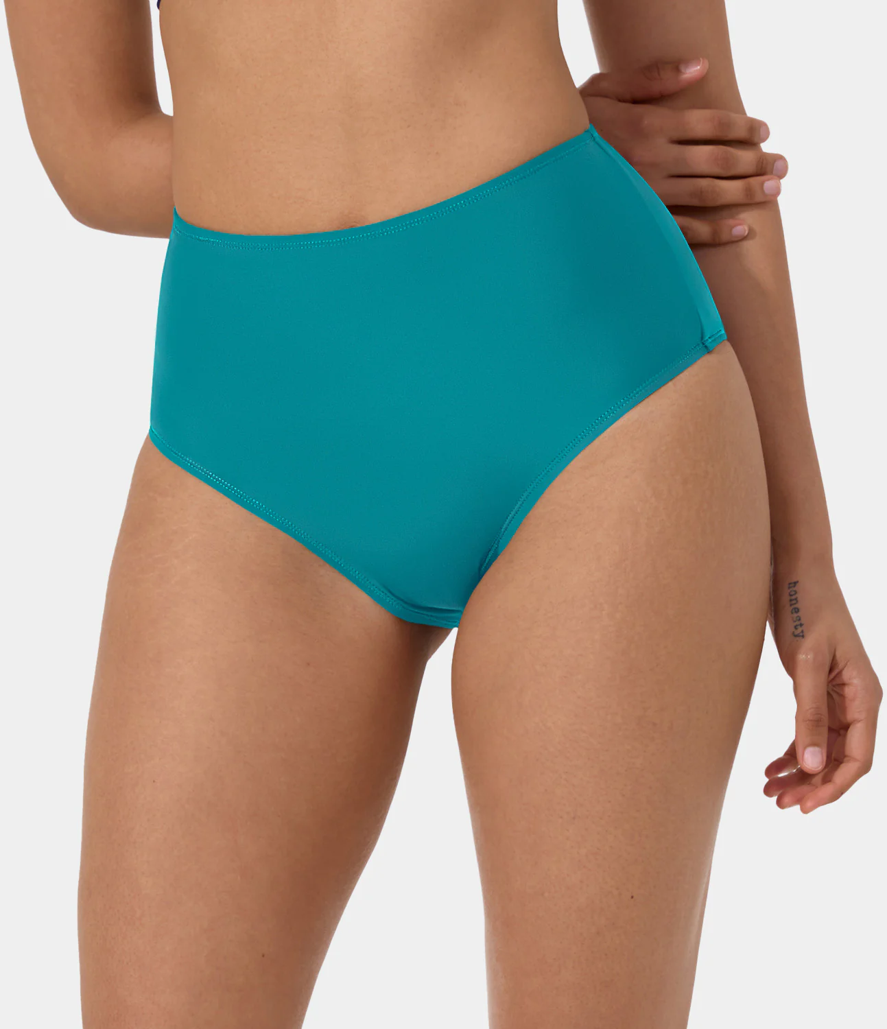 Solid High Waisted Bikini Bottom Swimsuit