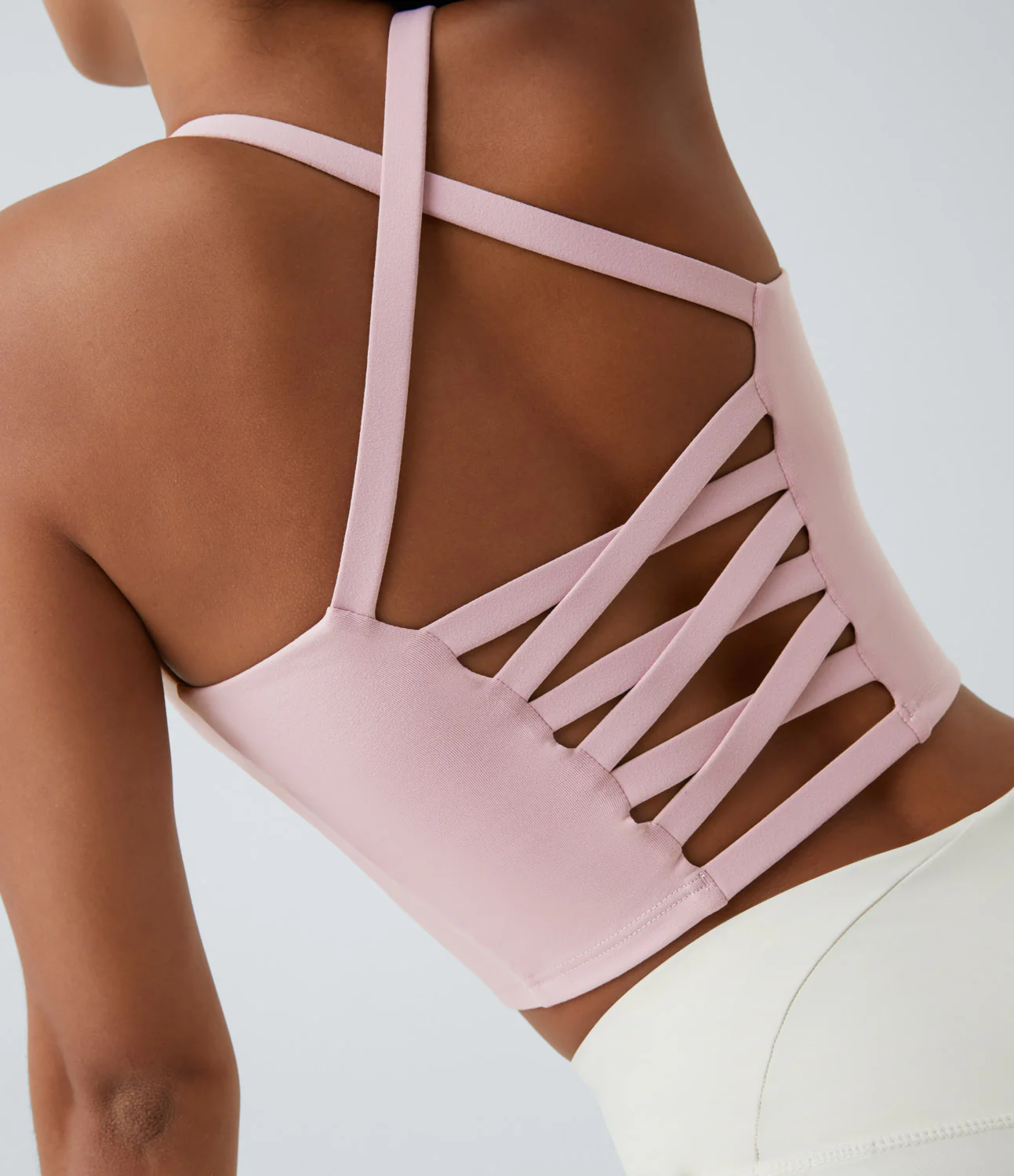 Crisscross Backless Cropped Yoga Tank Top