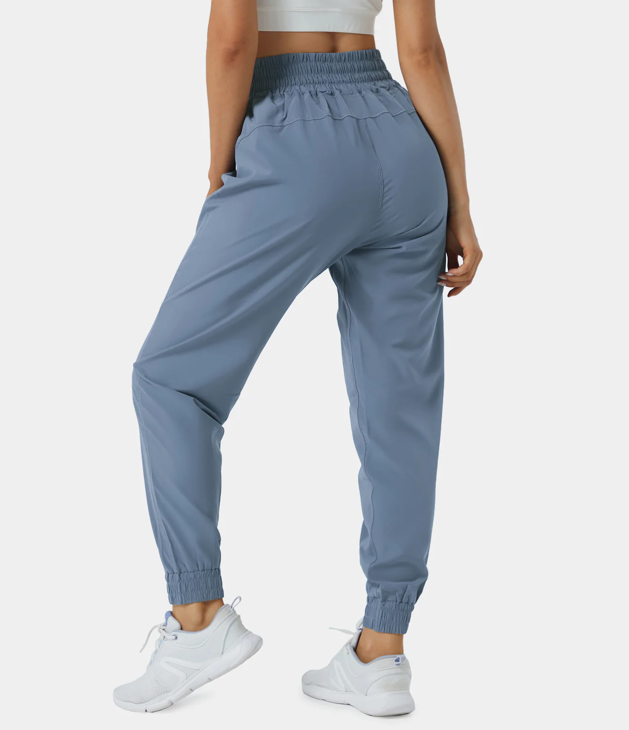 High Waisted Elastic Waistband Hiking Joggers