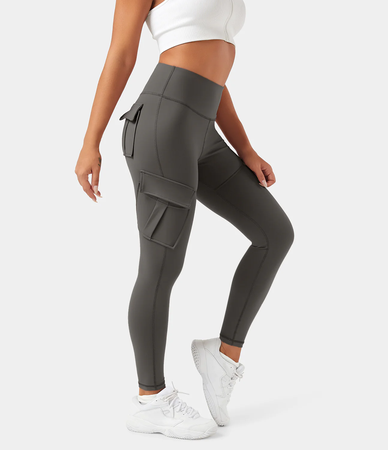 High Waisted Cargo Pocket Skinny Yoga Leggings