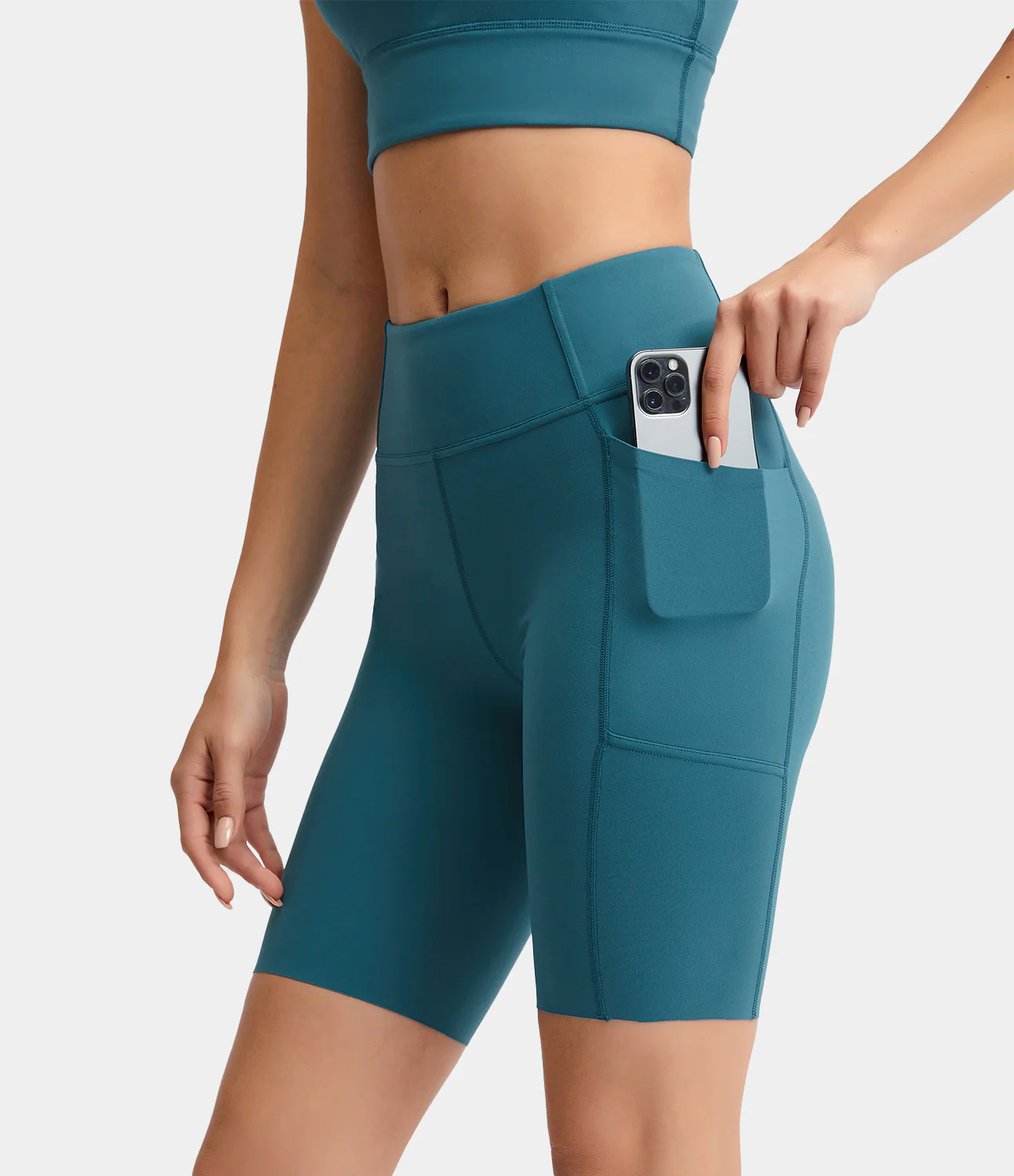 High Waisted Pocket Cycling Shorts