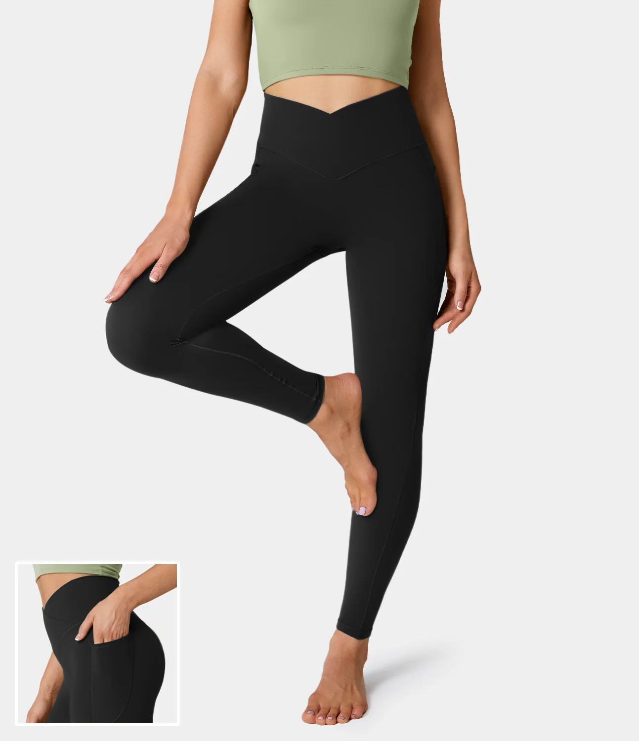Cloudful® Crossover Pocket Plain Leggings