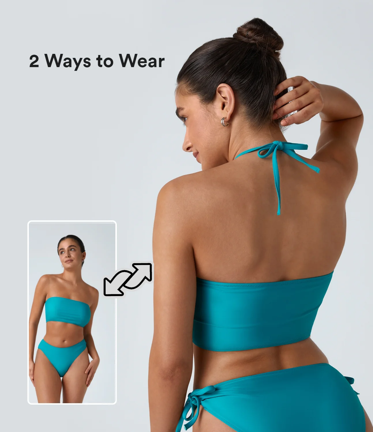 Removable Strap Halter Bikini Top Swimsuit