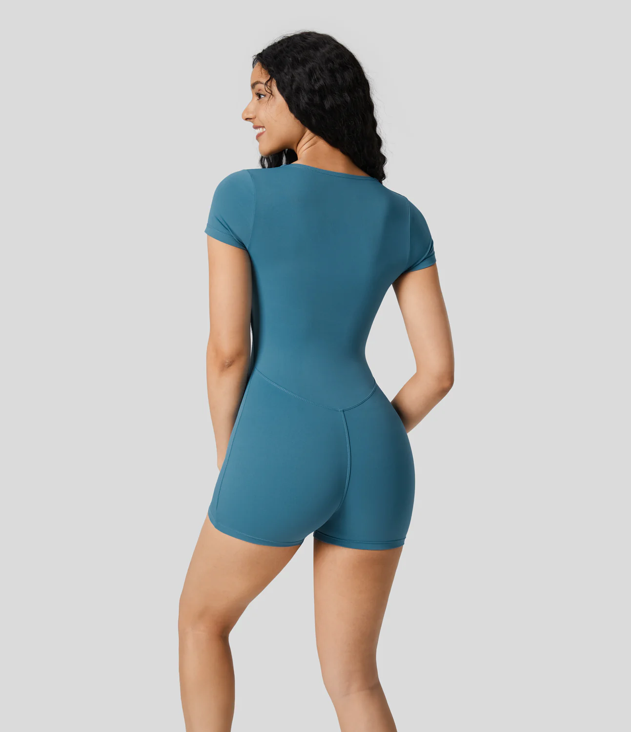 Square Neck Removable Cups Skinny Yoga Jumpsuit