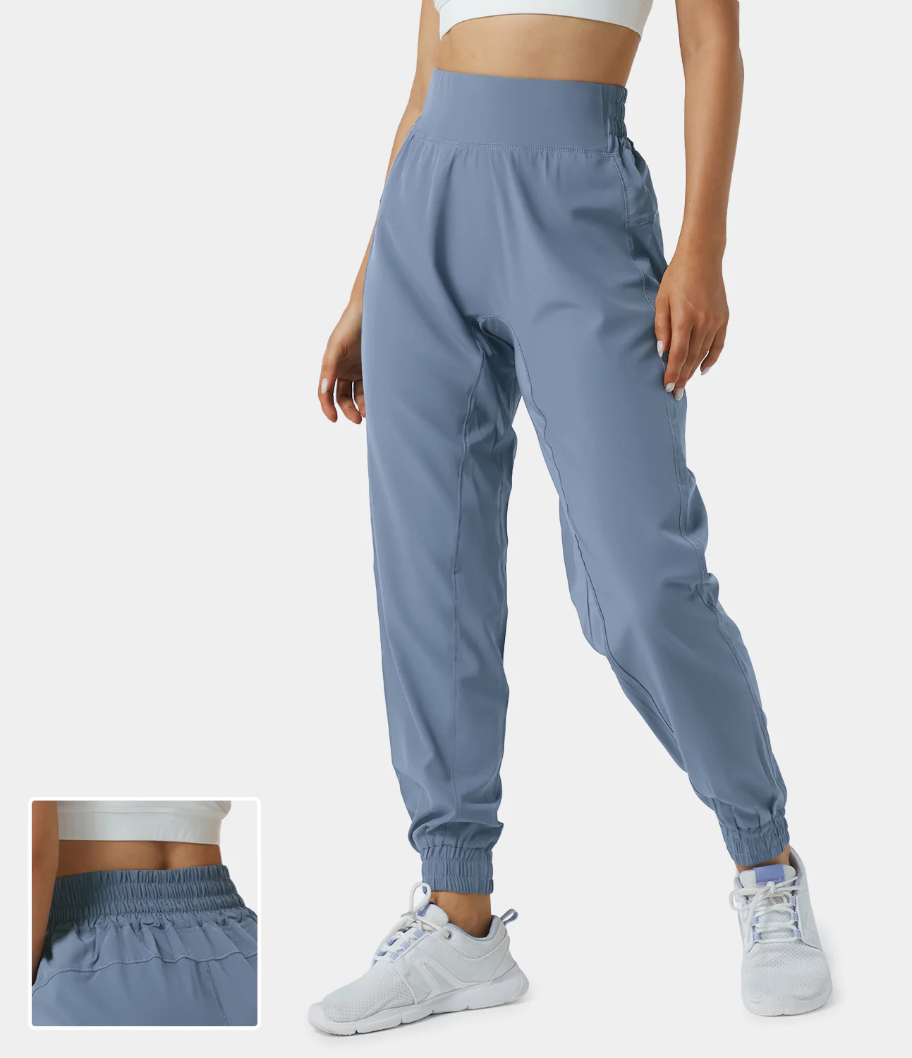 High Waisted Elastic Waistband Hiking Joggers
