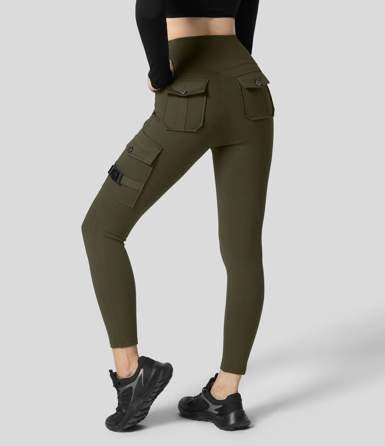High Waisted Cargo Pocket Yoga 7/8 Leggings