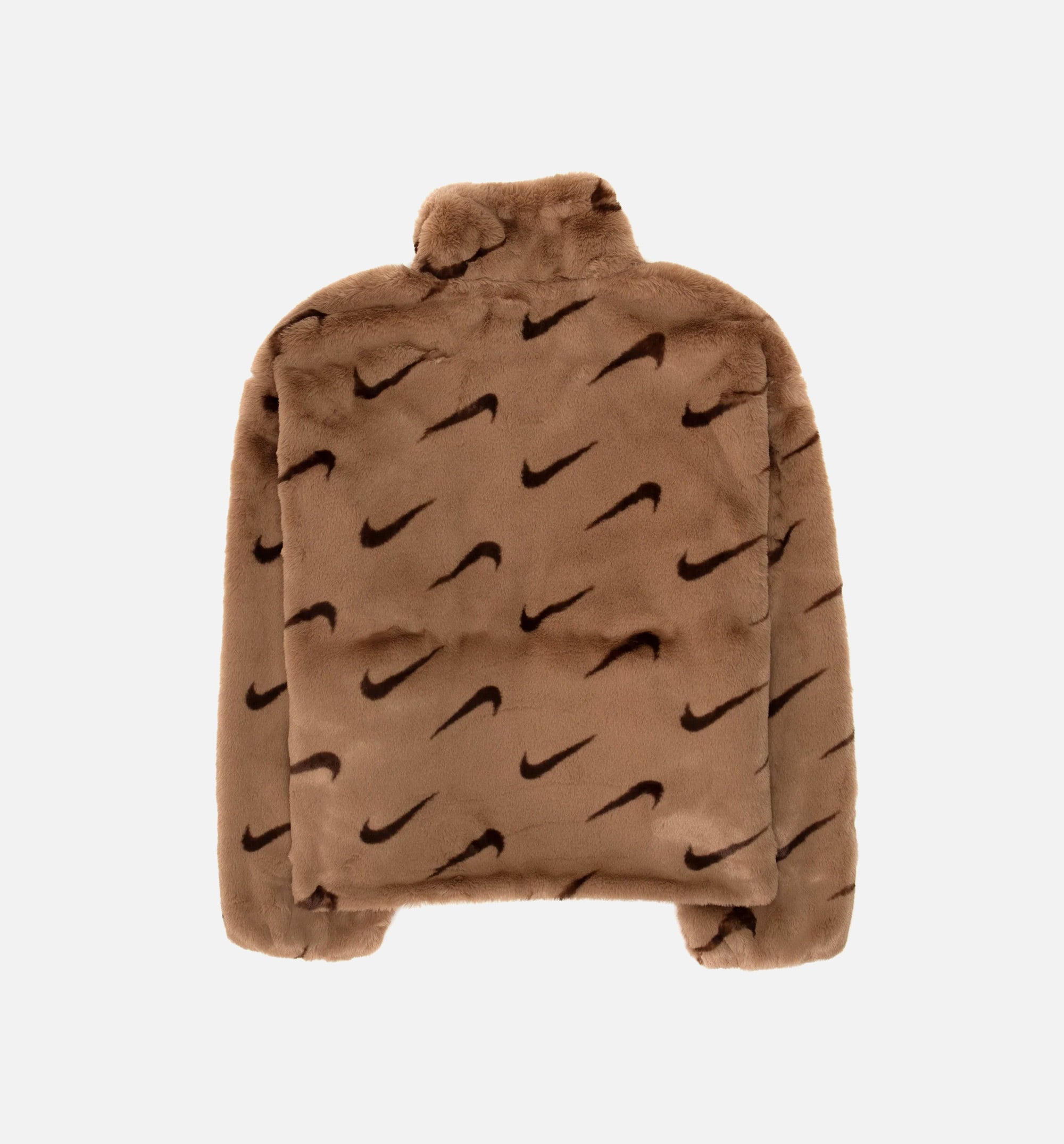 Faux Fur Womens Jacket - Brown