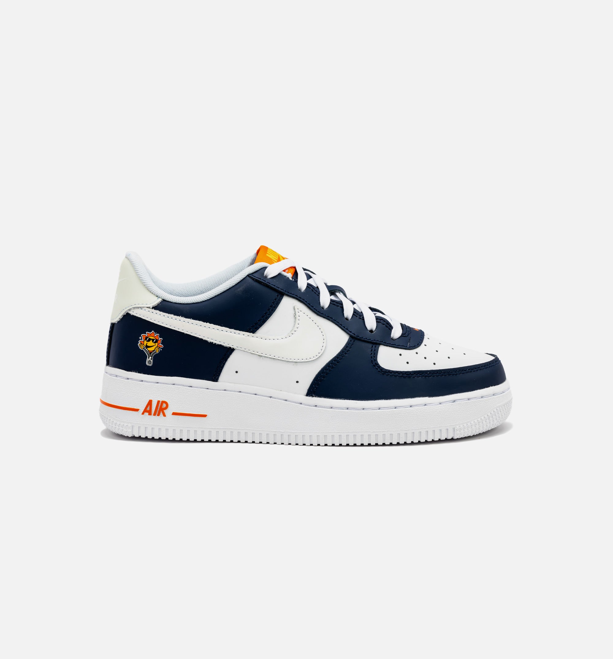 AF1 LV8 Grade School Lifestyle Shoe - Midnight Navy/Safety Orange