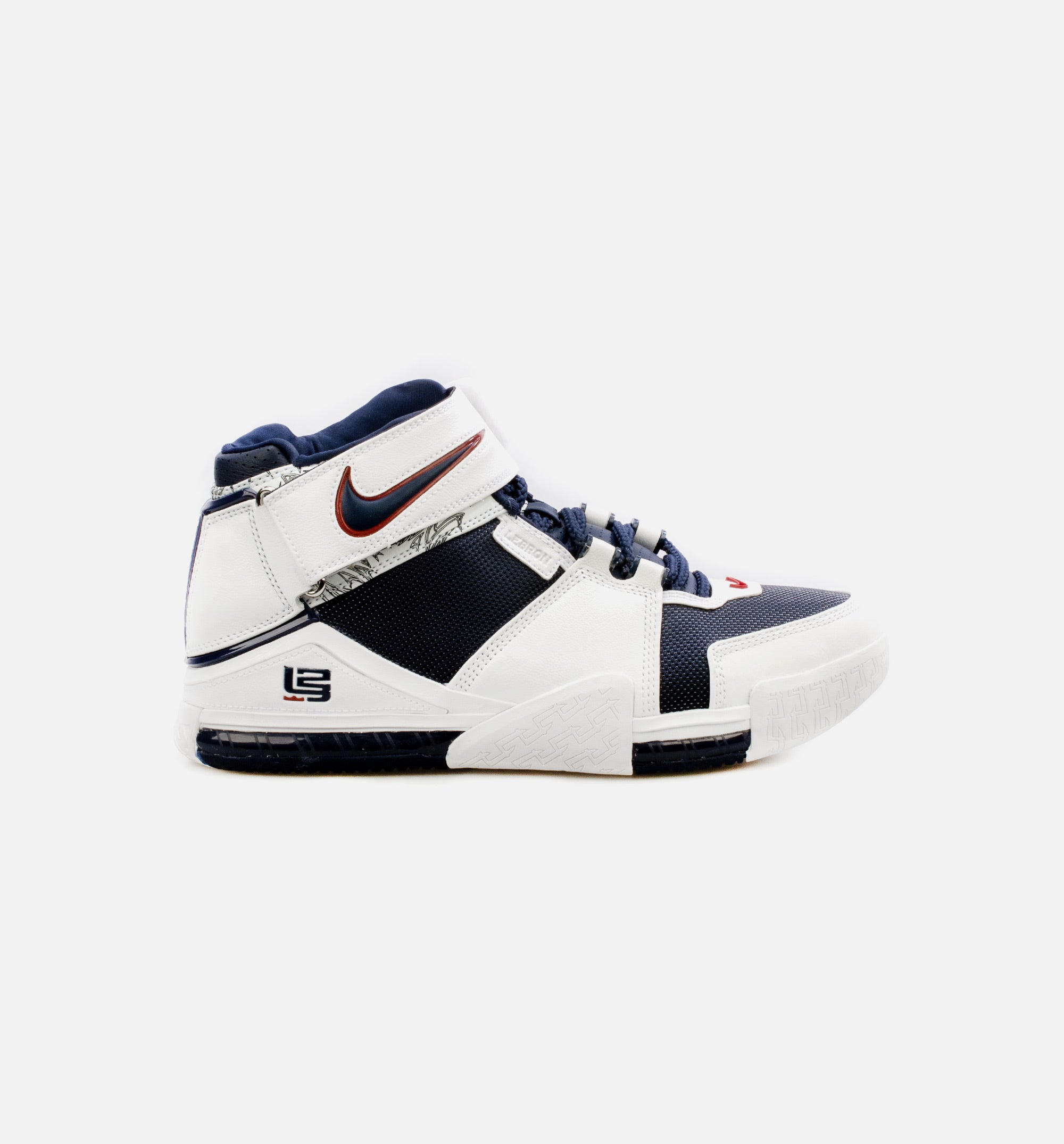 Zoom 2 Midnight Navy Mens Basketball Shoe - White/Blue