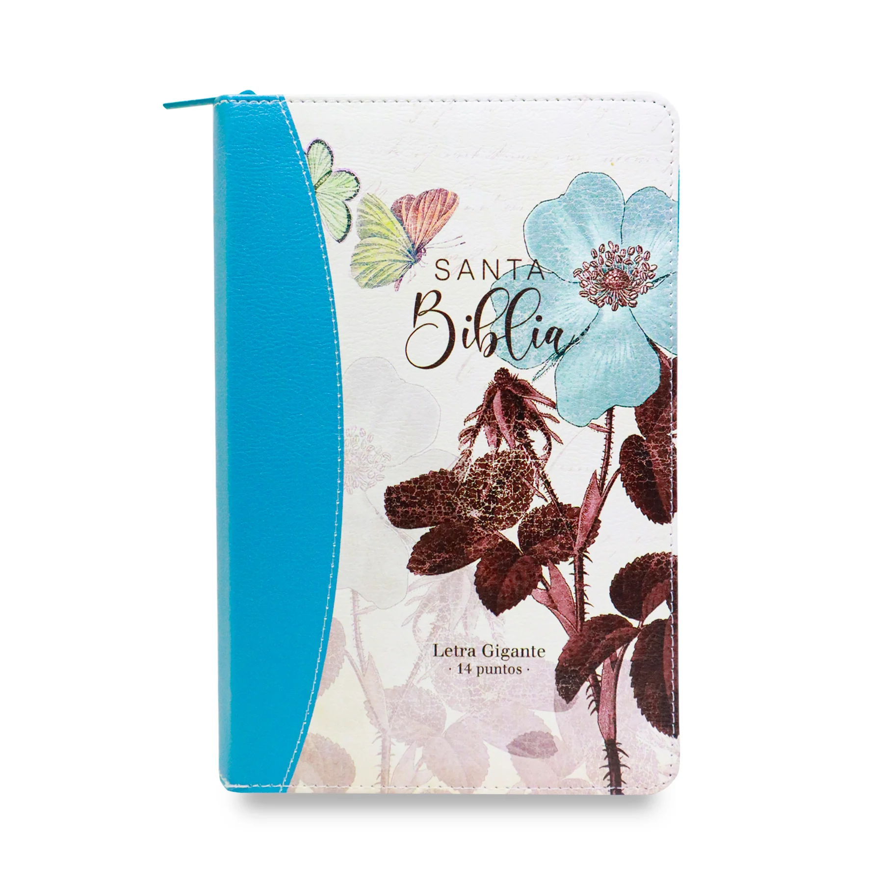 BIBLIA REINA VALERA 1960 LETRA GIGANTE FLORES TURQUESA