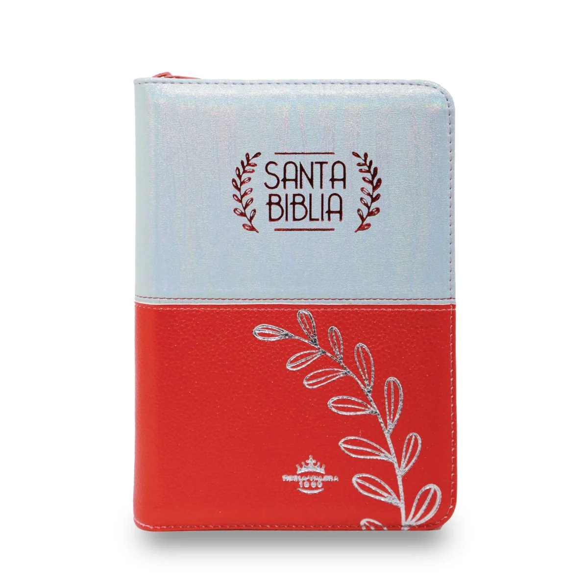 BIBLIA REINA VALERA 1960 LETRA GRANDE ESPIGA ROJO PLATEADO C/CIERRE