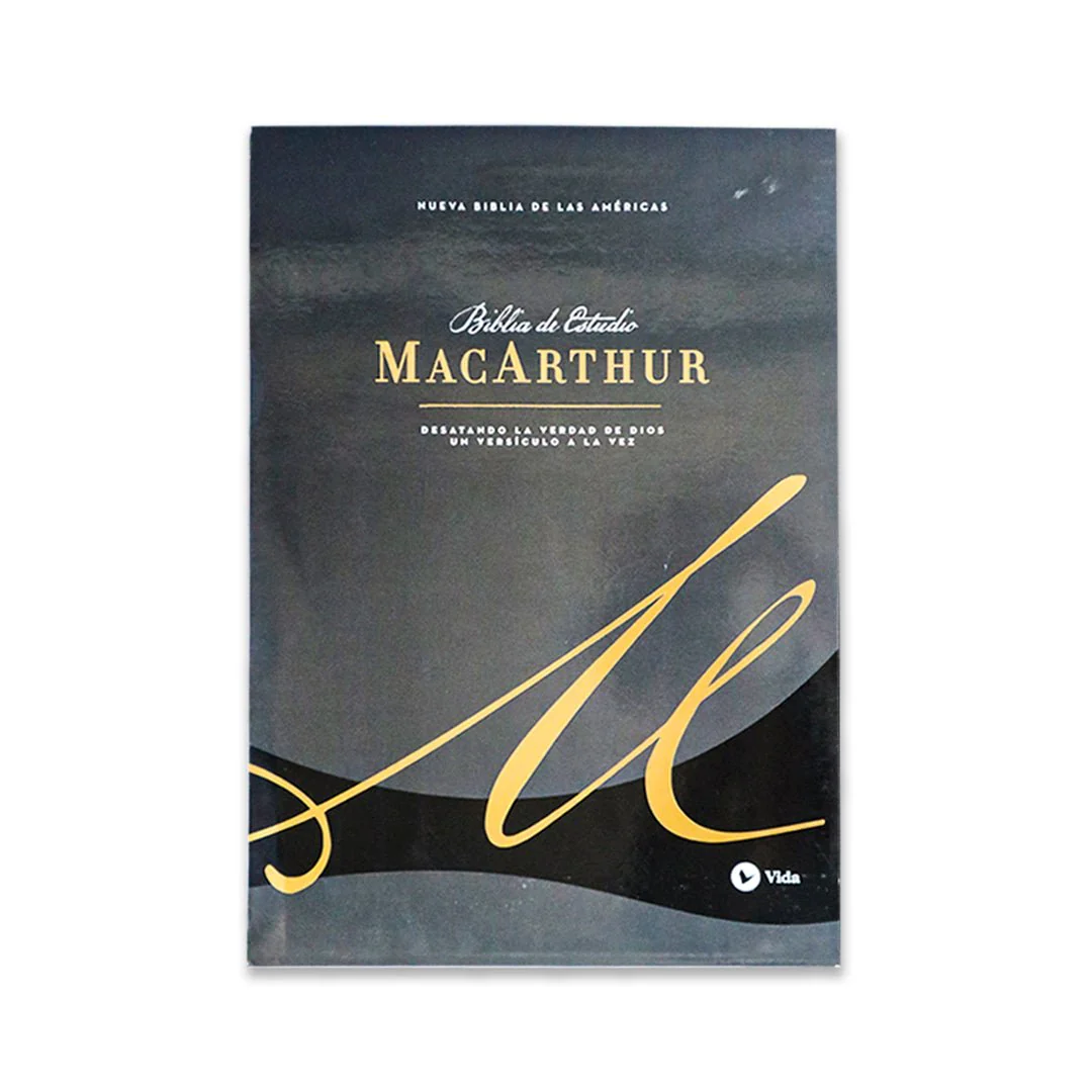 BIBLIA NBLA DE ESTUDIO MACARTHUR PIEL GENUINA AZUL PIZARRA