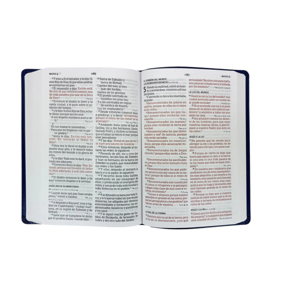 BIBLIA REINA VALERA 1960 LETRA GRANDE MANUAL SIMIL PIEL AZUL MARINO FLORES