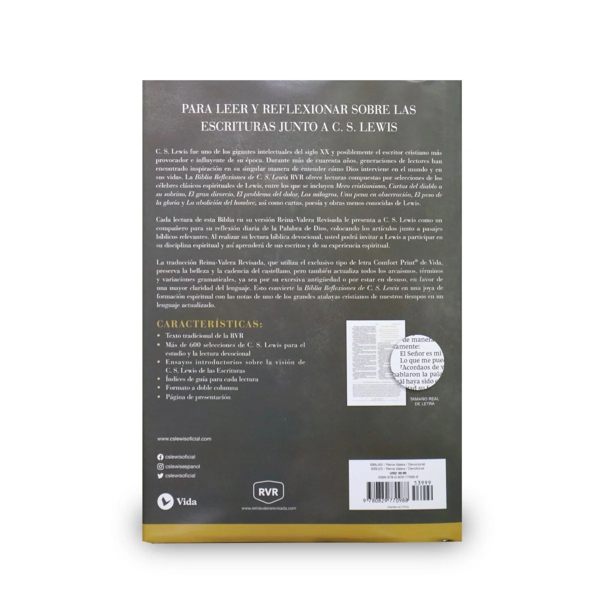 BIBLIA REINA VALERA  REFLEXIONES DE C.S LEWIS TAPA DURA