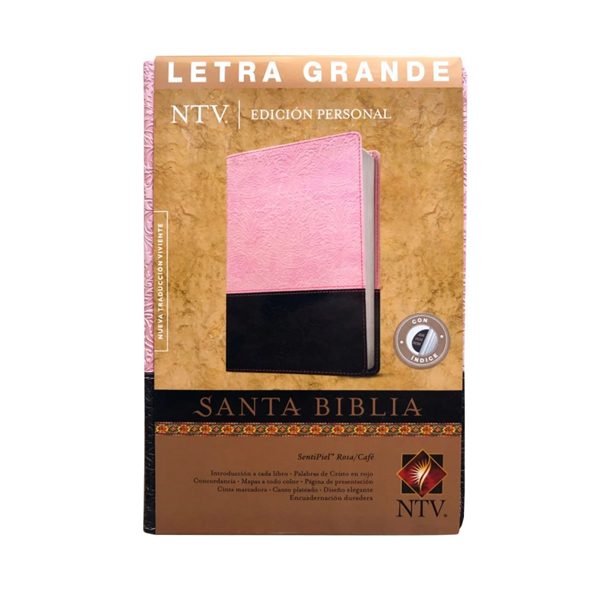 SANTA BIBLIA NTV LETRA GRANDE  EDICION PERSONAL/ SENTIPIEL ROSA INDICE