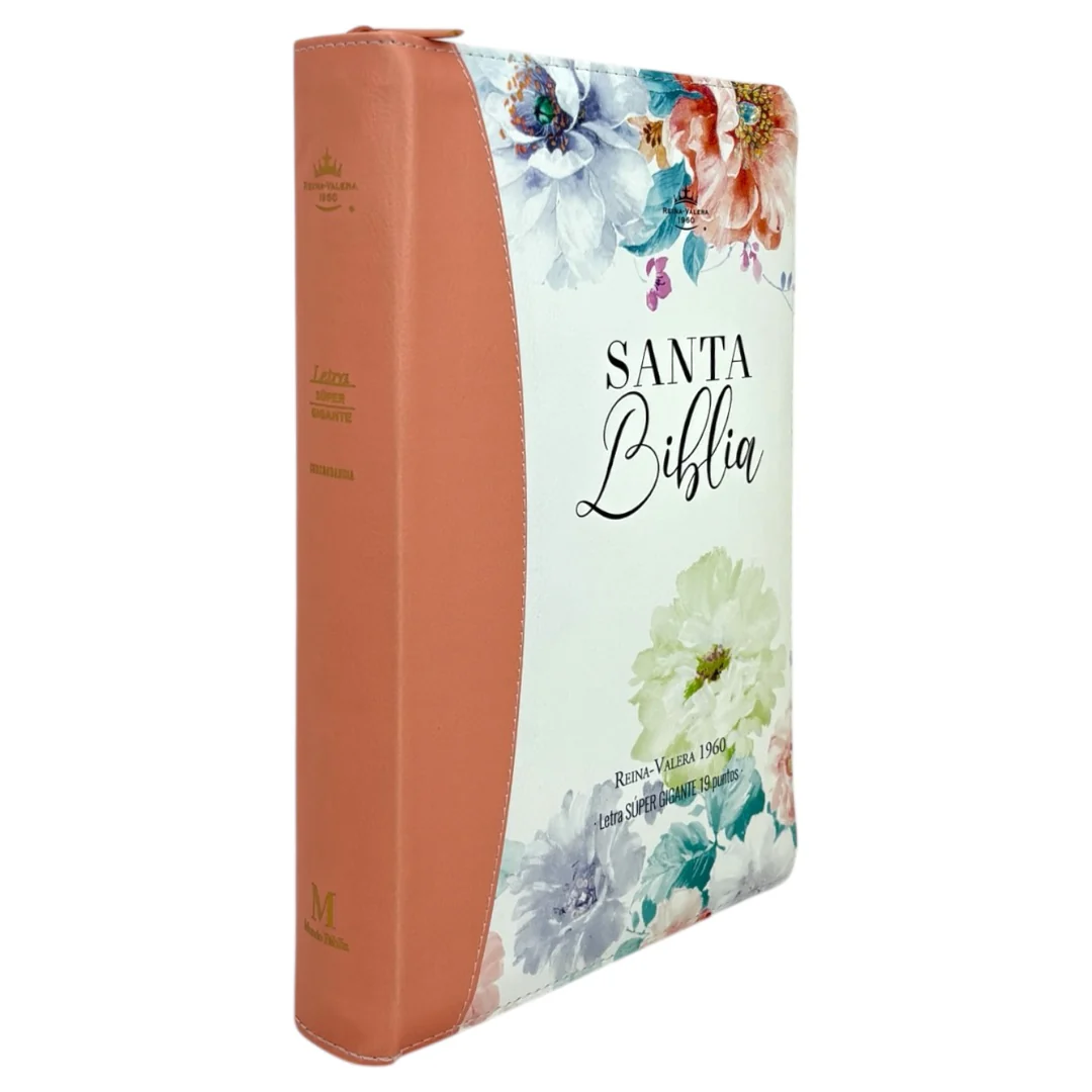 BIBLIA REINA VALERA 1960 SÚPER GIGANTE JARDIN CANTO PINTADO  C/CIERRE INDICE  IMIT PIEL DE ALTA CALIDAD