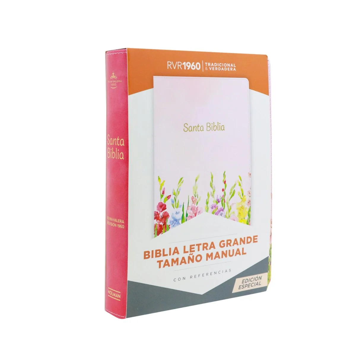 BIBLIA REINA VALERA 1960 LETRA GRANDE MANUAL  EDICION ESPECIAL SIMIL PIEL FUCSIA