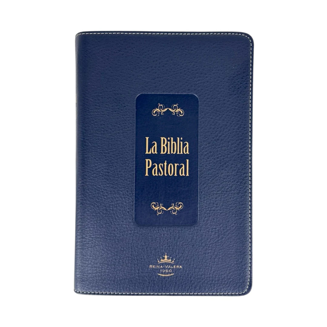 BIBLIA REINA VALERA 1960 PASTORAL IMITACION PIEL AZUL LETRA GRANDE